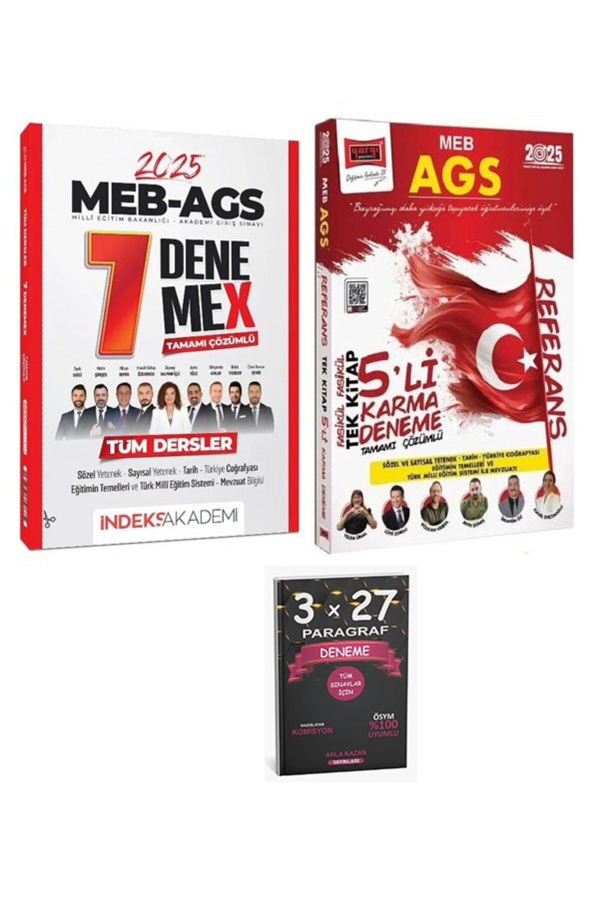 Anla Kazan Yayınları İndeks + Yargı 2025 MEB-AGS Tüm Dersler 7+5 Deneme 2 li Set+AnlaKAzan Paragraf