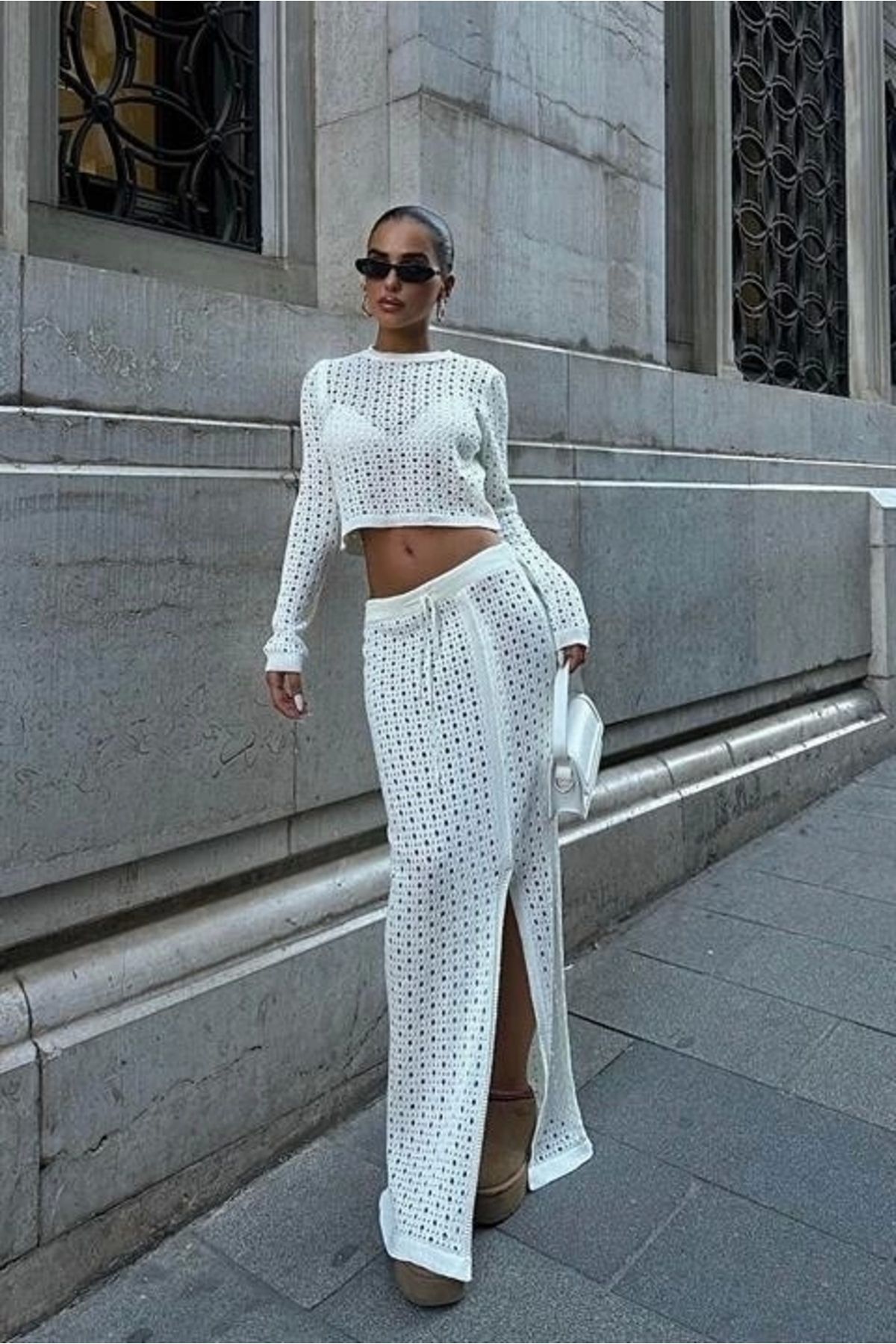 Silerra Macey Kroşe Crop Takım 9882