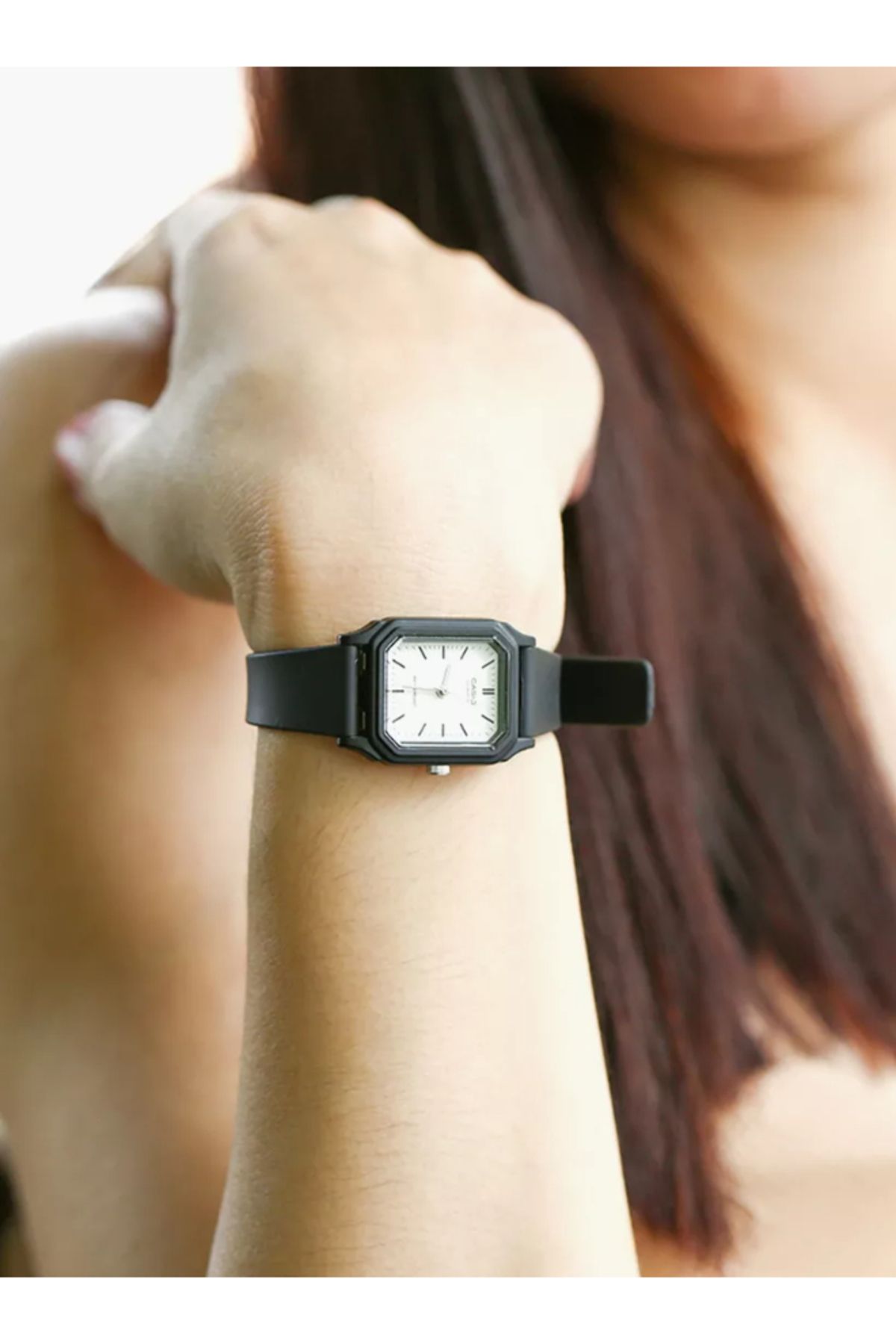 Casio-ساعة كاسيو النسائية التناظرية ذات الميناء الأبيض - LQ-142-7EDF 3