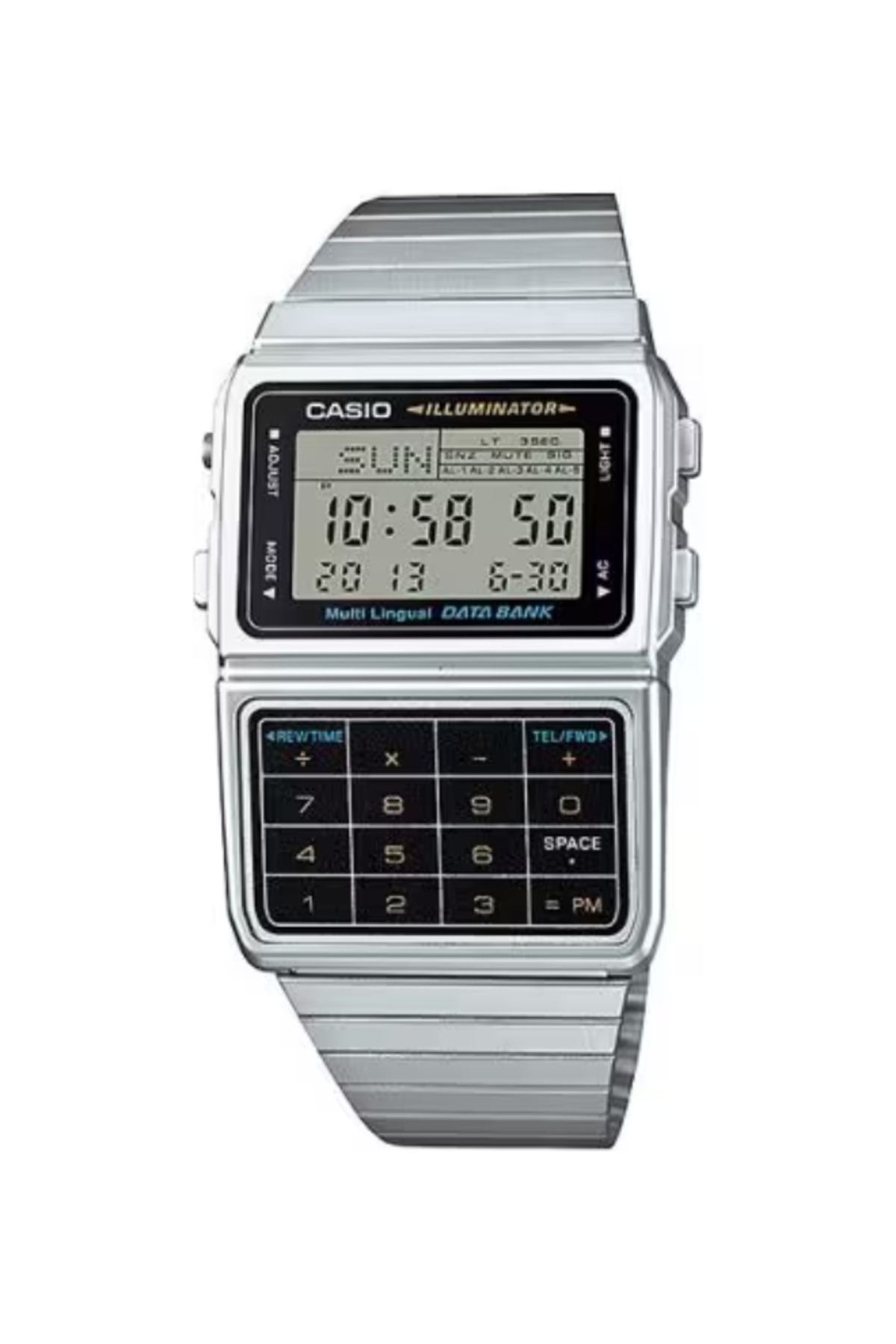 Casio-ساعة كاسيو الرقمية للرجال بمينا رمادي - DBC-611-1D 1