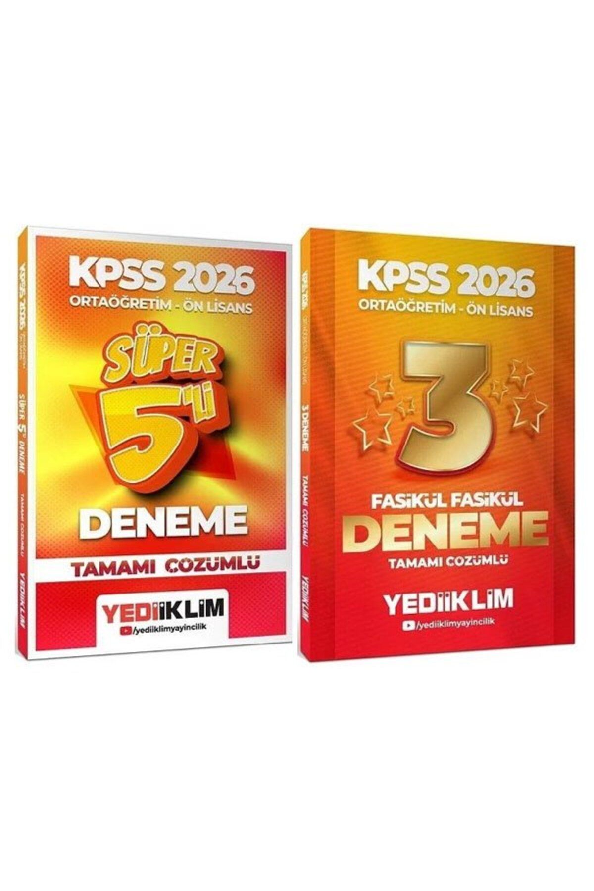 Anla Kazan Yayınları Yediiklim 2026 KPSS Lise Ortaöğretim Ön Lisans Süper Yıldız 5+3 Deneme 2 li Set+AnlaKAzan PAragraf