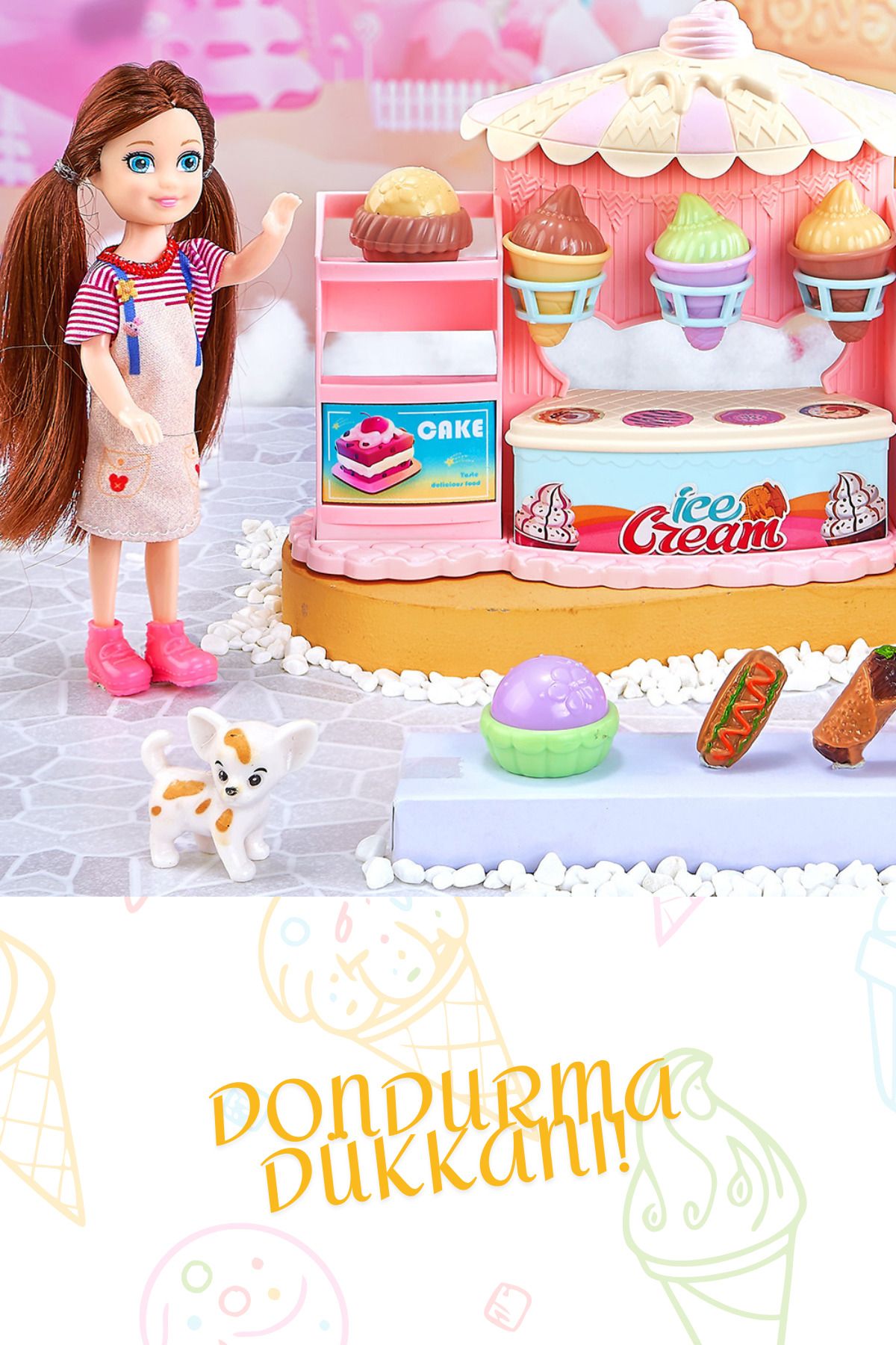 craftivio Sevimli Dondurma Dükkanı Bella Sparkle Oyuncak Dondurma Seti