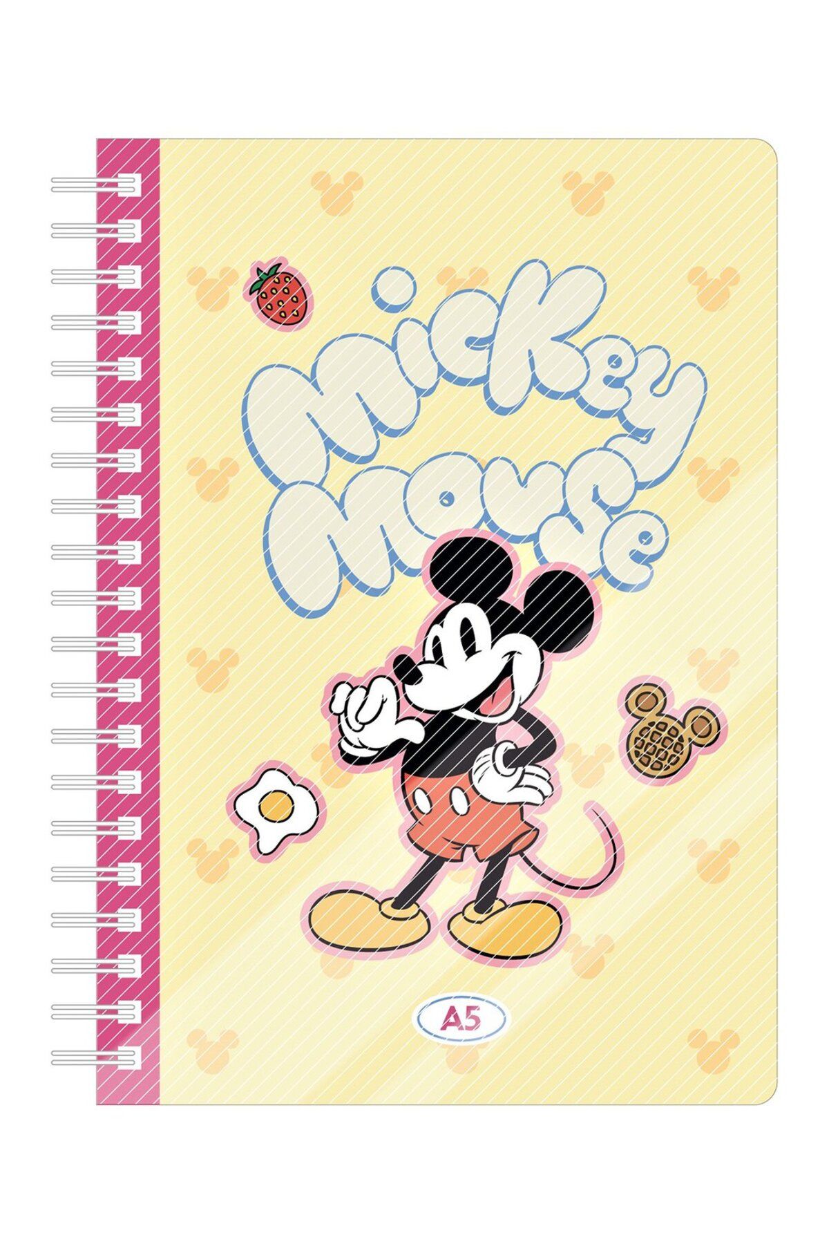 Miniso Disney Mickey Mouse Lisanslı Yemek Serisi A5 PP Telli Not Defteri