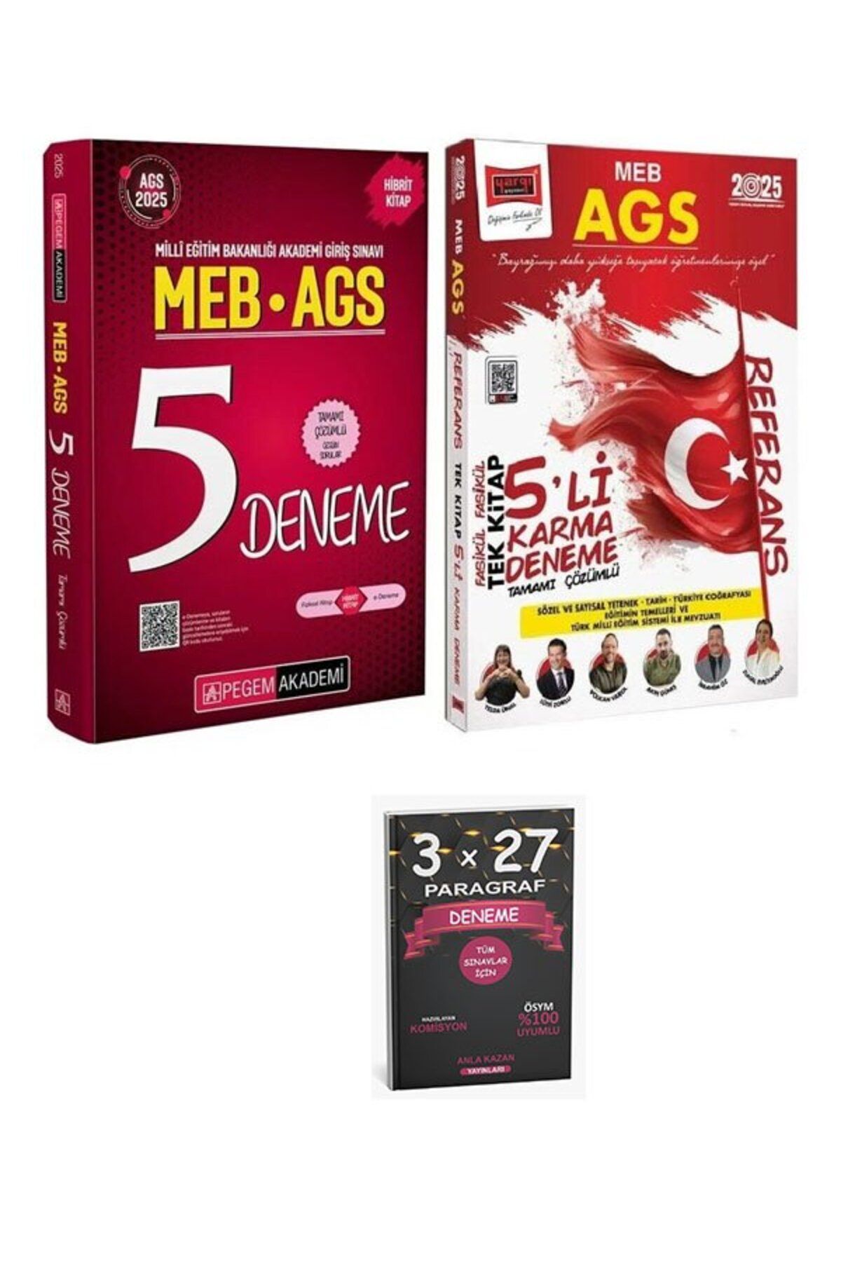Anla Kazan Yayınları Pegem + Yargı 2025 MEB-AGS Tüm Dersler 5+5 Deneme 2 li Set+AnlaKAzan Paragraf
