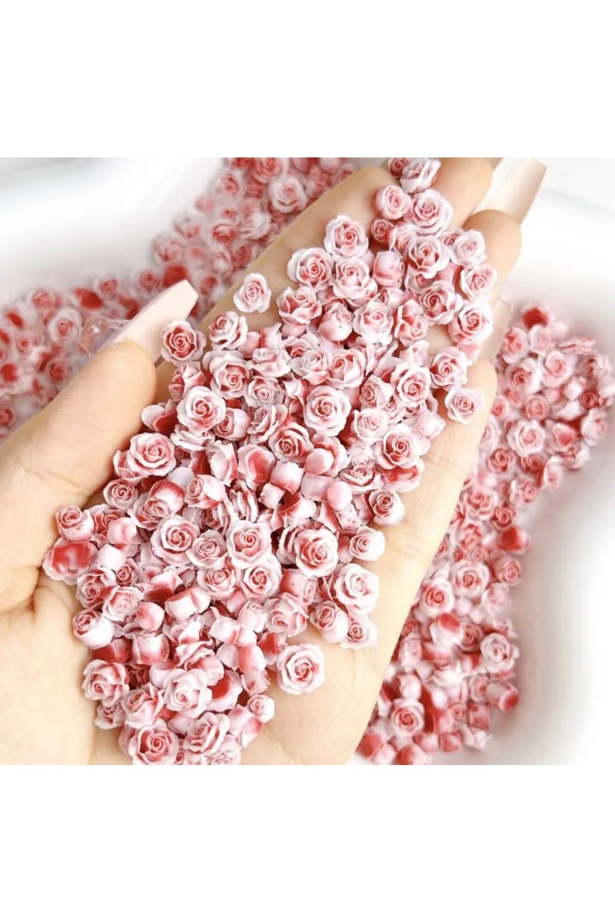 ABETE Açık Pembe Gül Nail Art 10 Adet