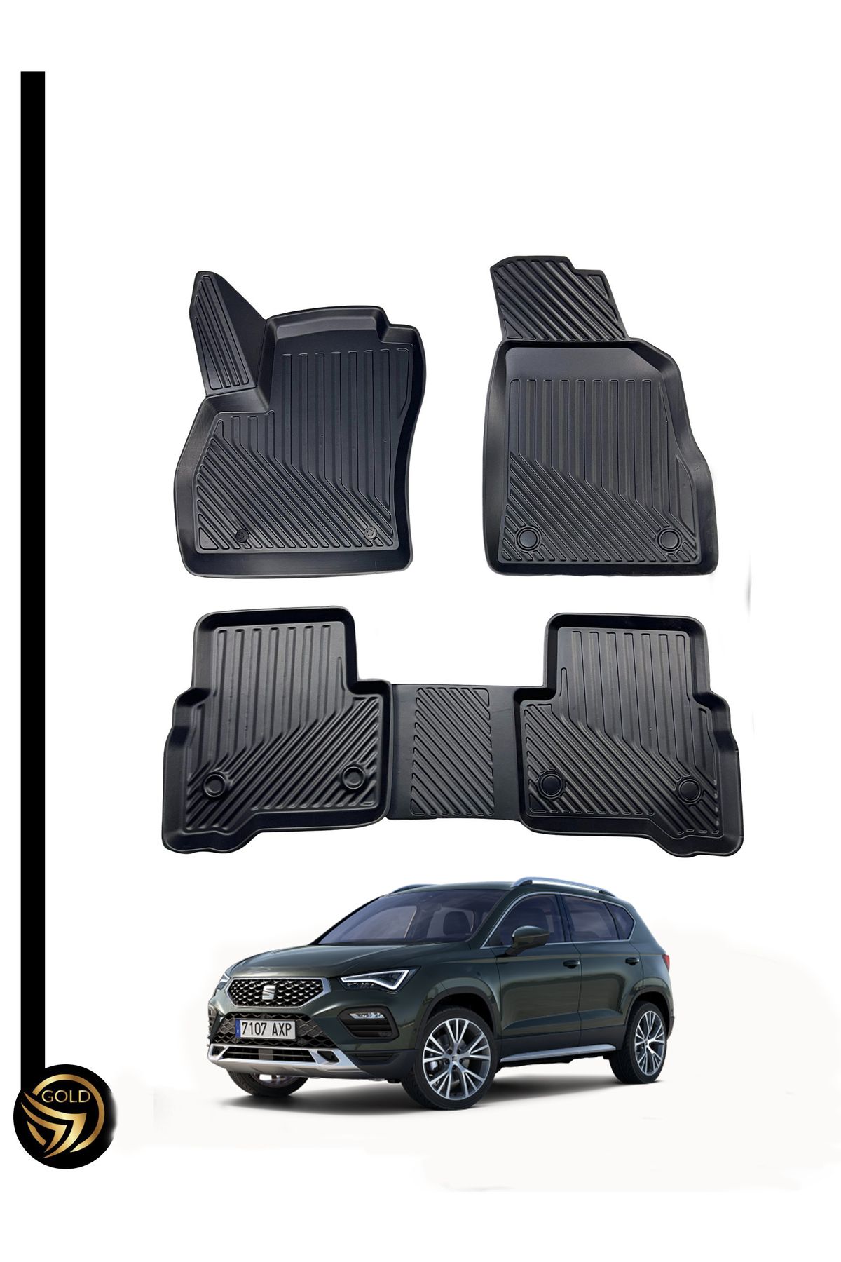 BLACK Seat Ateca 2017+ 3D Havuzlu Paspas Kauçuk
