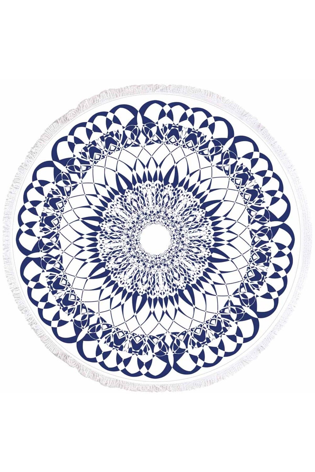 Fabeteks Mandala Çicek Desenli Plaj Havlusu 150x150cm