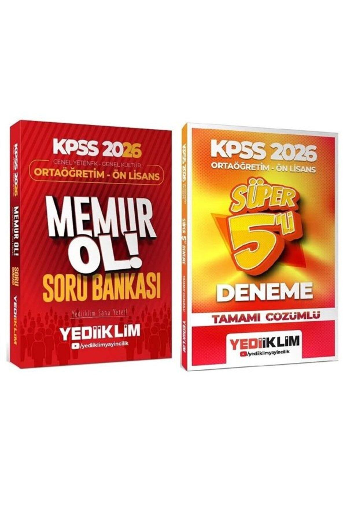 Anla Kazan Yayınları Yediiklim 2026 KPSS Lise Ortaöğretim Ön Lisans MEMUR OL Soru Bankası + 5 Deneme 2 li Set+AnlaKAzan