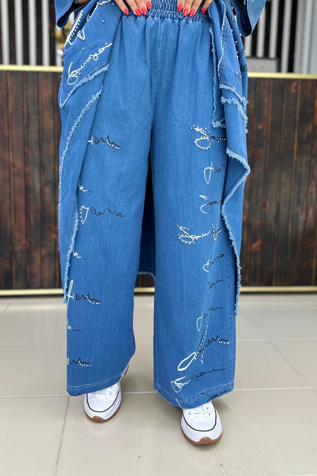 GÖKSEL İNCE KOT TASARIM PANTALON MAVİ BÜYÜK BEDEN