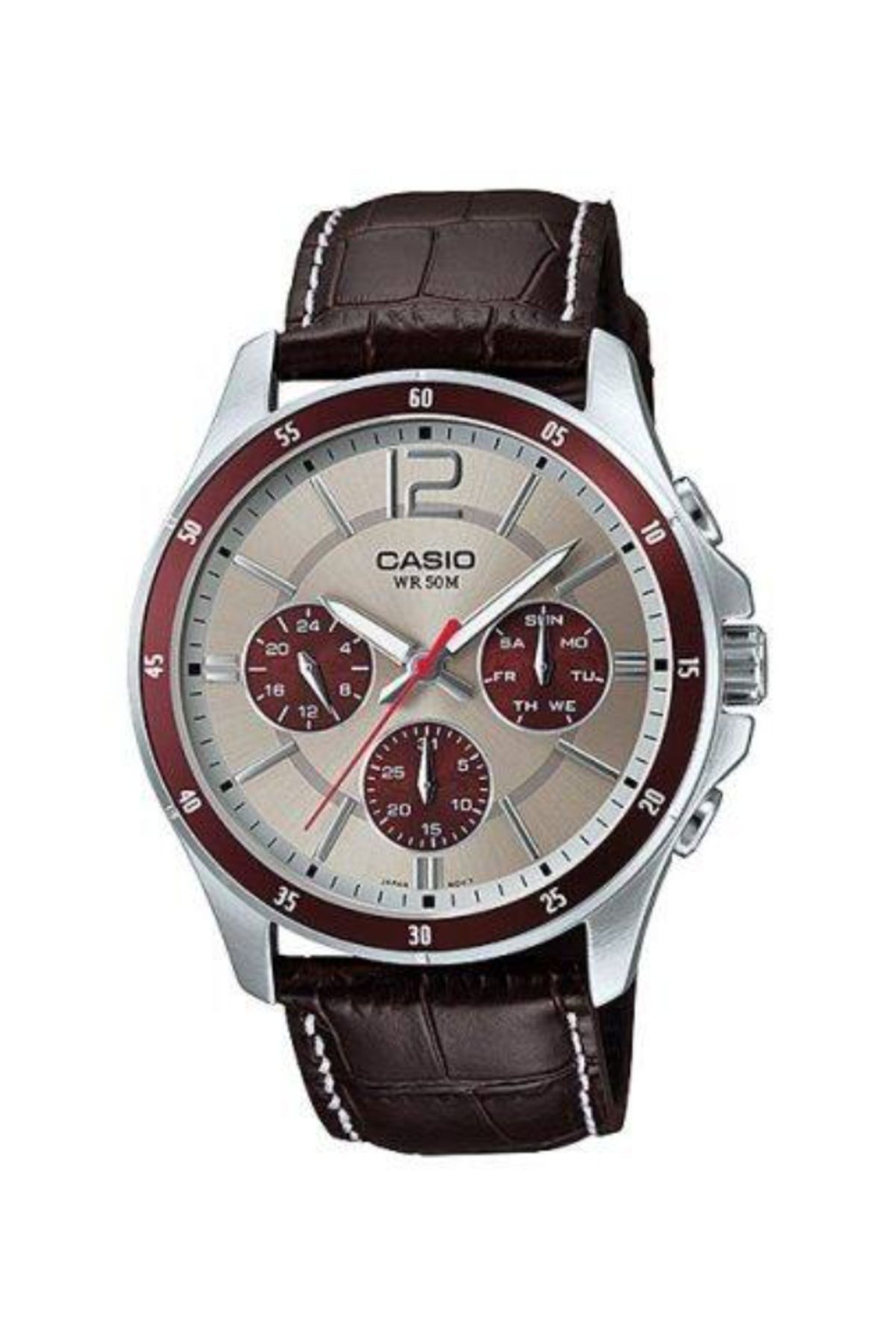 Casio-ساعة كاسيو للرجال بمينا فضي تناظري - MTP-1374L-7A1VDF 1