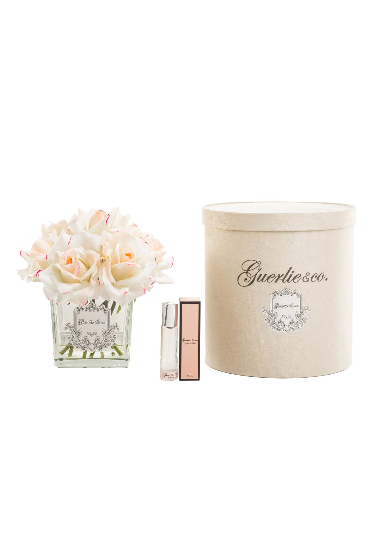 Guerlieandco. Krem Pembe 7 li Kare Cam Silver Logo