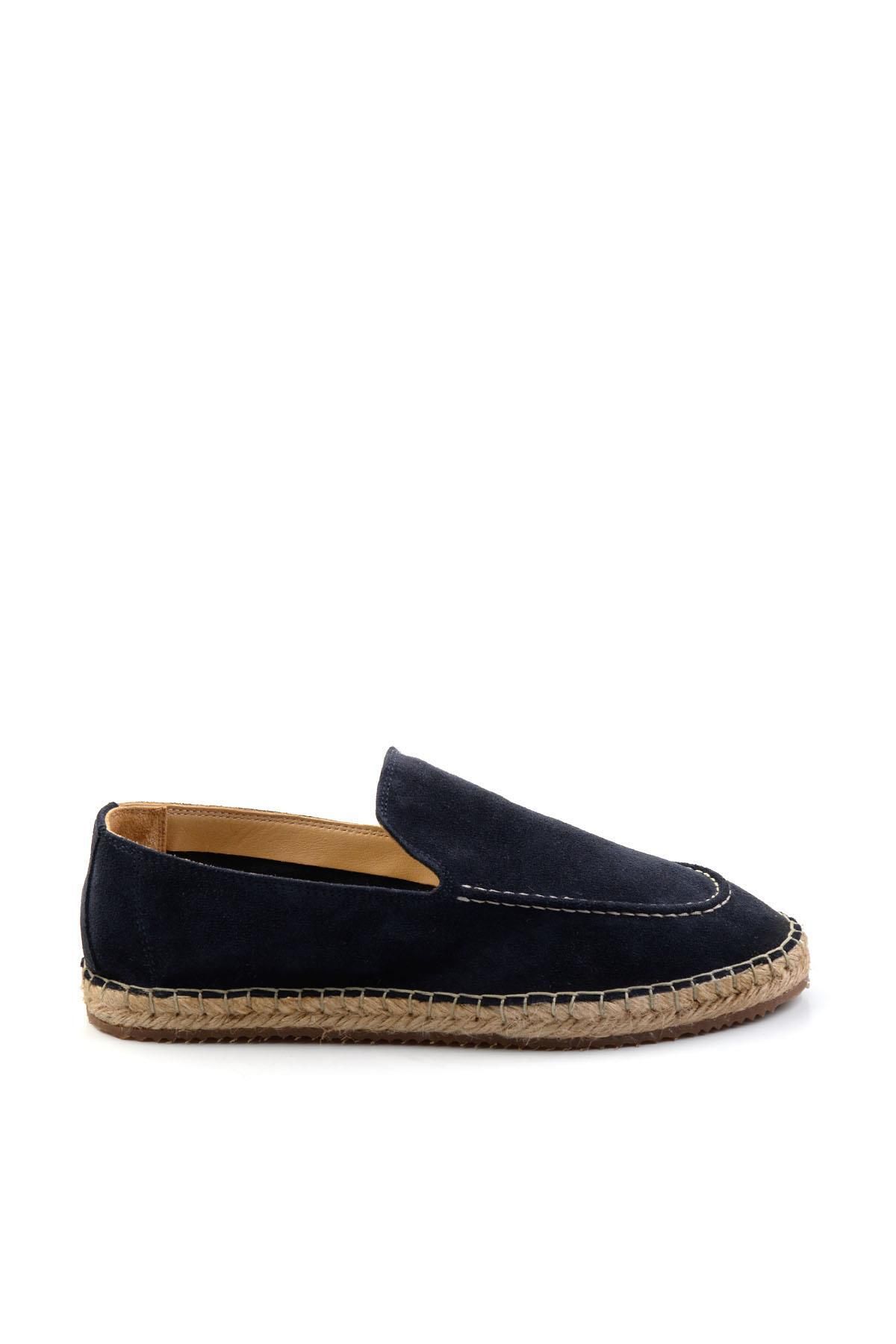 Bambi Lacivert Leather Erkek Espadril E01558000102