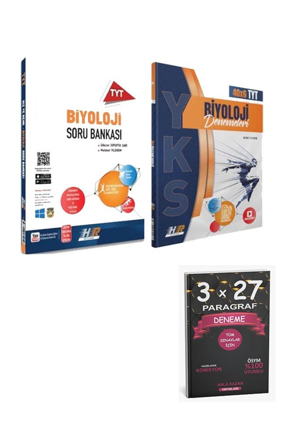 Anla Kazan Yayınları Hız ve Renk Yayınları Tyt Biyoloji Soru Bankası ve Deneme Seti 2 Kitap+Anla KAzan PAragraf