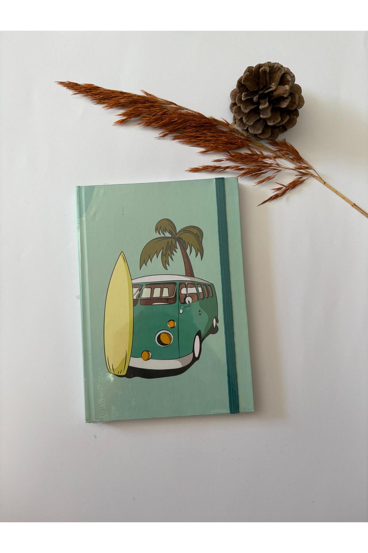 Adalinhome Atakids Lizy Sert Kapak Lastikli Çizgili Defter (20 × 14 cm, 96 yaprak)