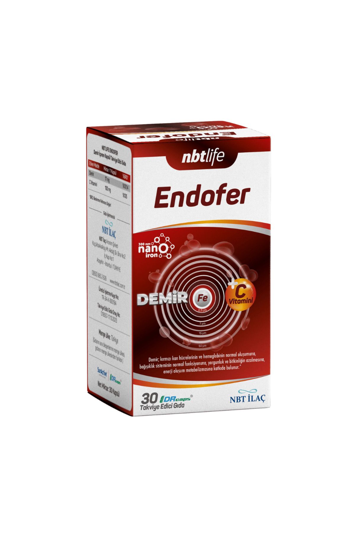 Nbt İlaç Nbt Life Endofer Takviye Edici Gıda 30 Kapsül