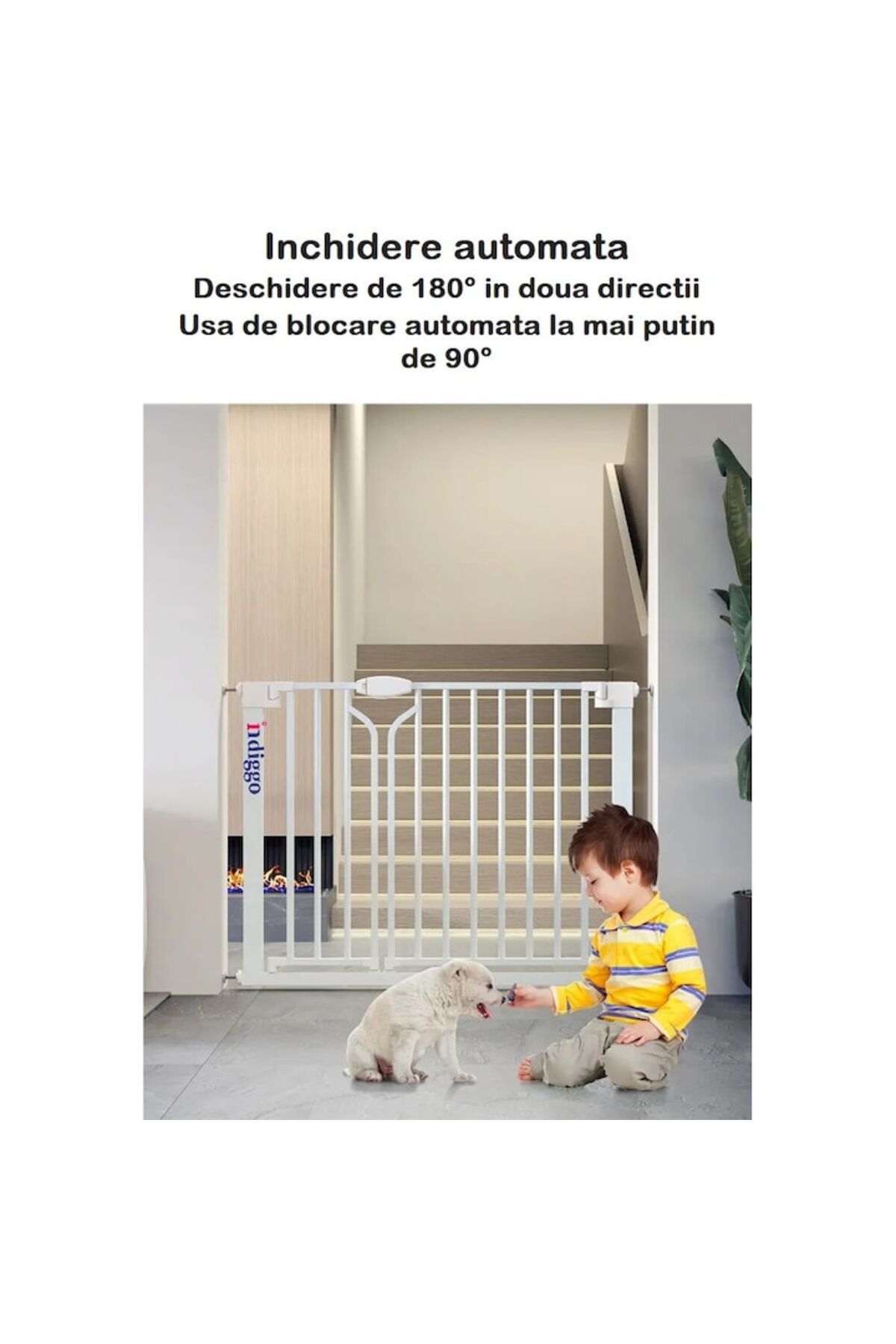 indiggo-Barieră de siguranță multifuncțională BabyBlock®08 cu două uși, 95-102 cm 3