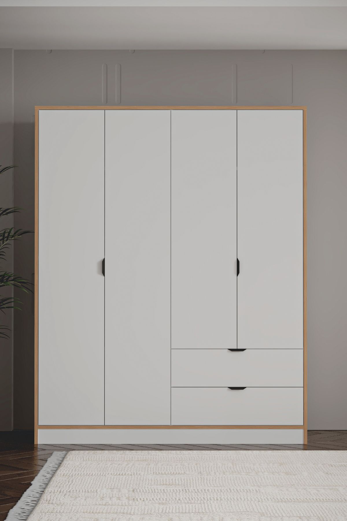 SARMOBİ Arden 4 Kapaklı 2 Çekmeceli Dolap