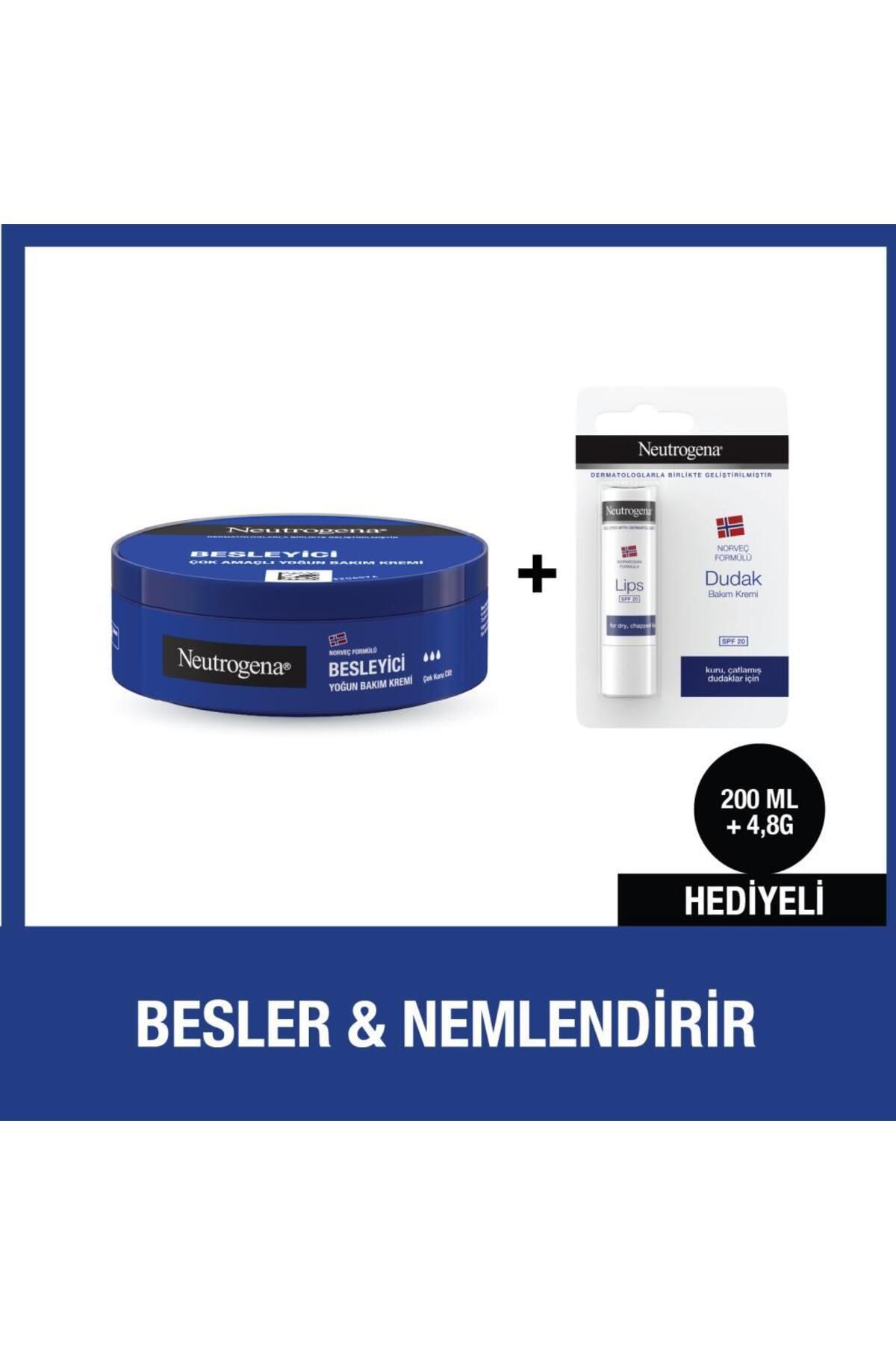Neutrogena Besleyici Bakım 200 ML Krem + Dudak Kremi Hediye