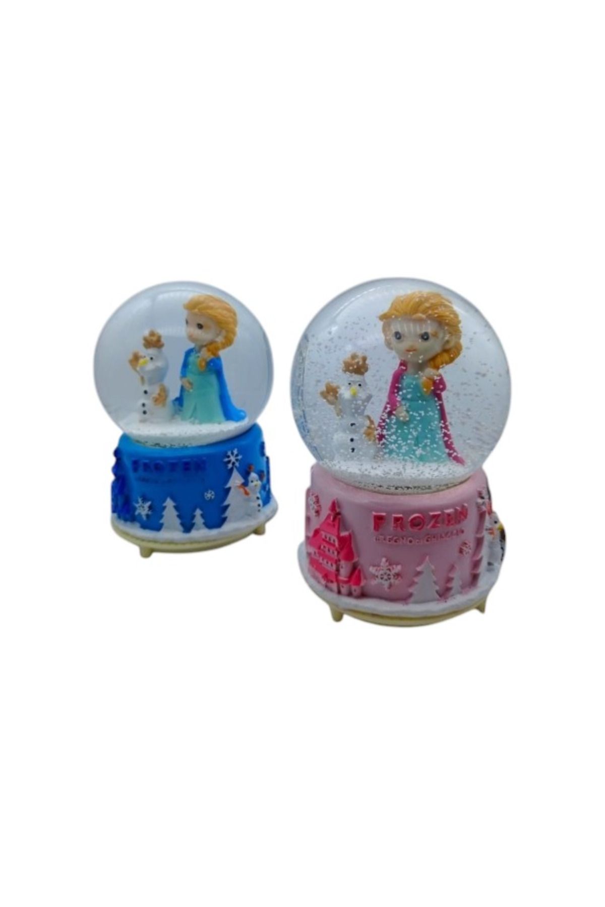 İkizler Dekoratif Led'li Müzikli ve Püskürtmeli Elsa temalı kar küresi