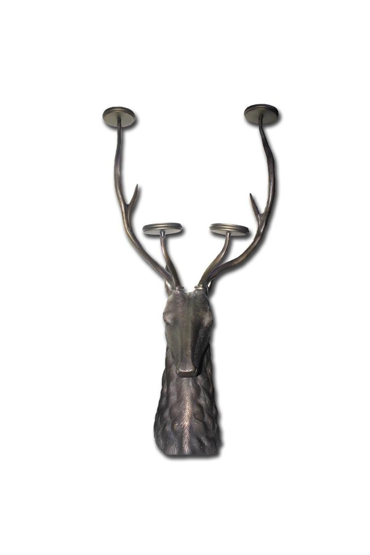 supertrend Süpertrend Metal Geyik Büstü Şamdan 112 Cm KSK326