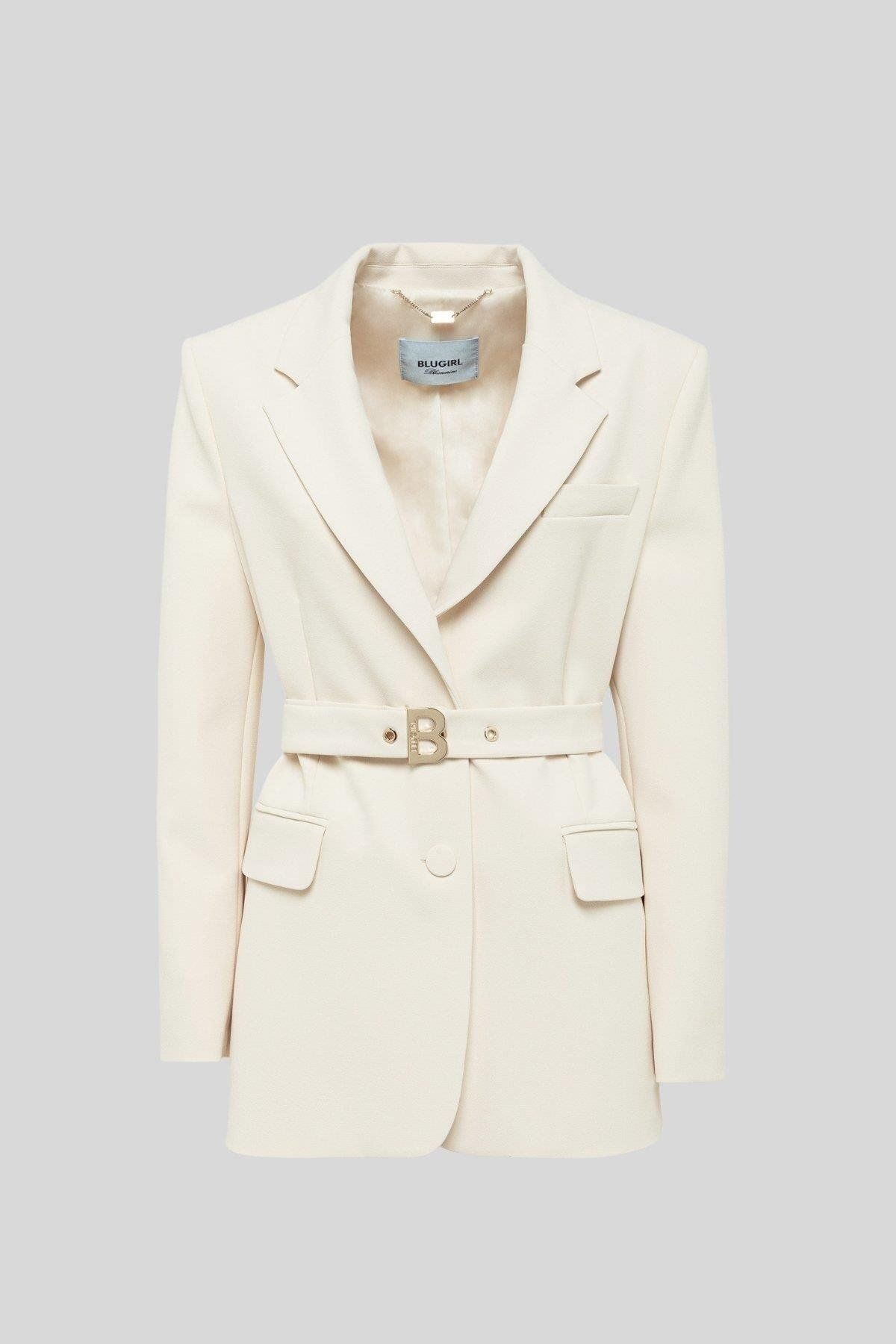 BluGirl Kadın Blazer Ceket Krem