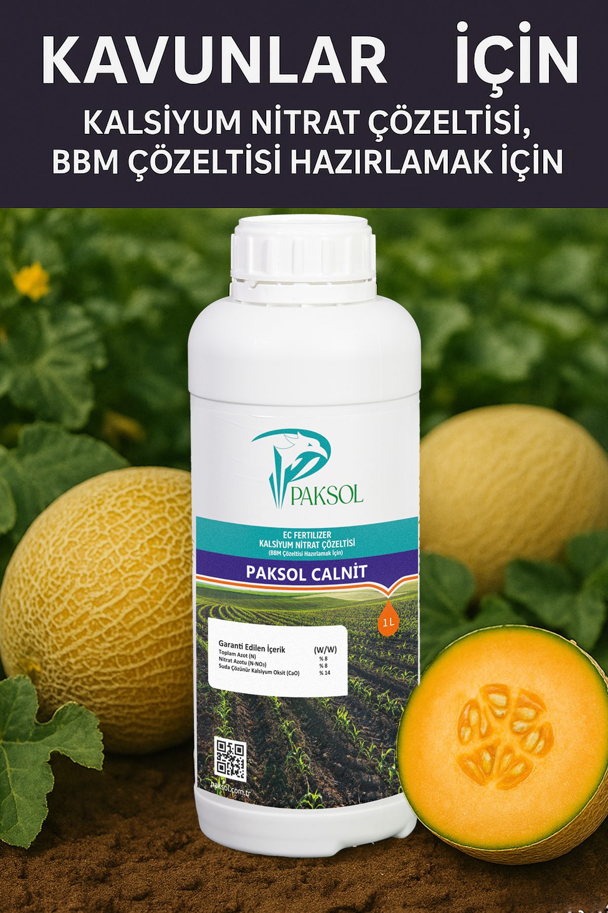 Paksol Calnit Kalsiyumlu Nitrat Kavun İçin Organik Sıvı Gübre 1 Litre