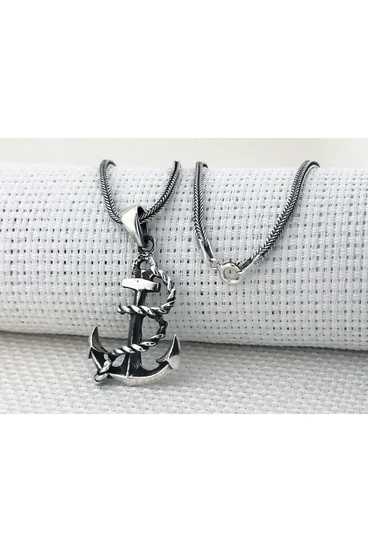 shop Denizci Çapa 925 Ayar Gümüş Erkek Kolye