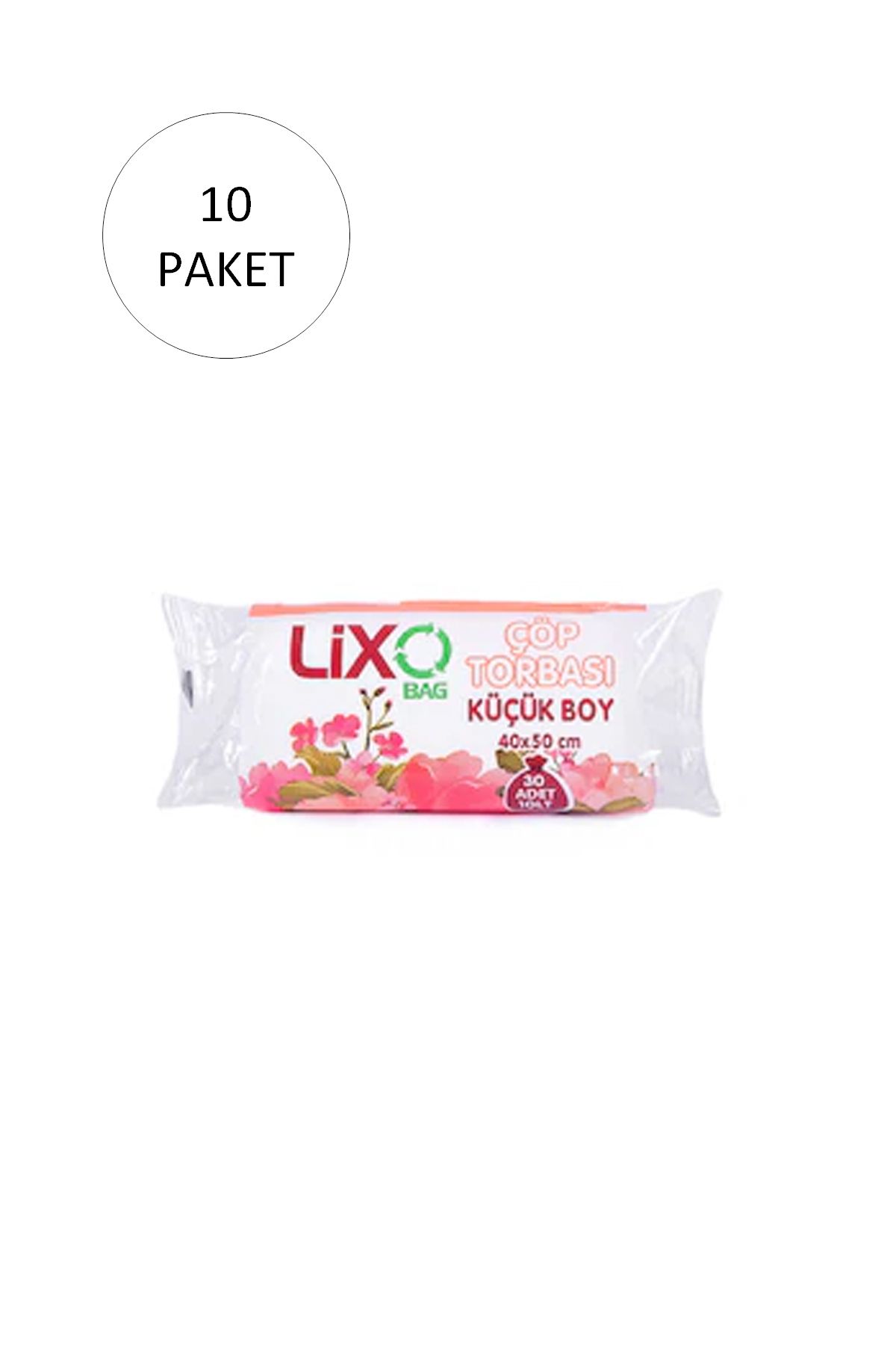 Serero Küçük Boy Çöp Torbası 40 x 50 cm 30 Lu Rulo x 10 Paket = 300 Adet (Şeffaf)