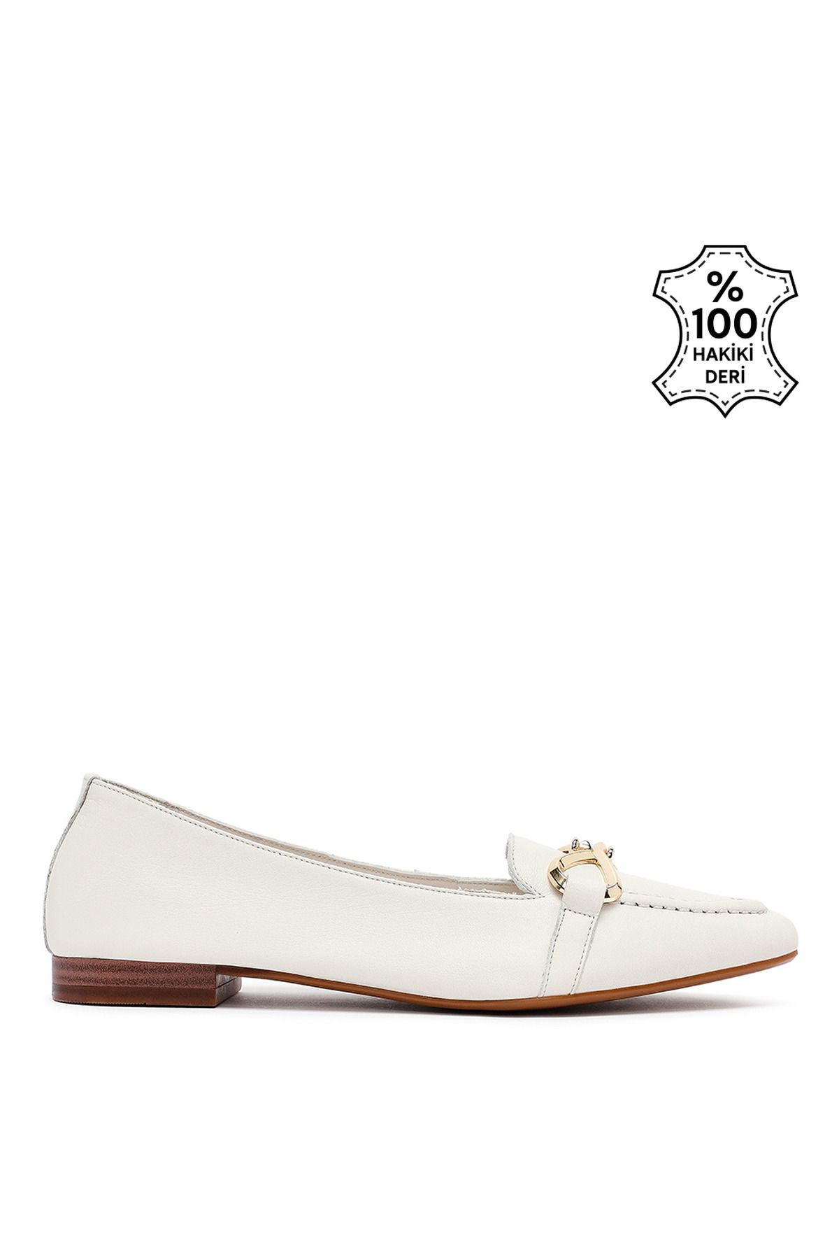 Sole Sisters Hakiki Deri Bej Kadın Loafer - ARFOUD