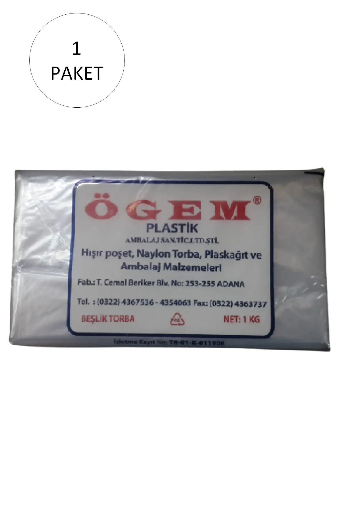 Serero Bakkaliye Naylon Torba Beşlik 30x52 cm 1 kg 1 Paket (Takriben 105 Adet)