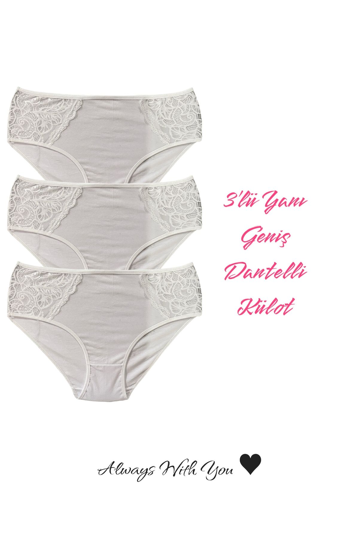 Viamore Pamuklu Dantelli Külot