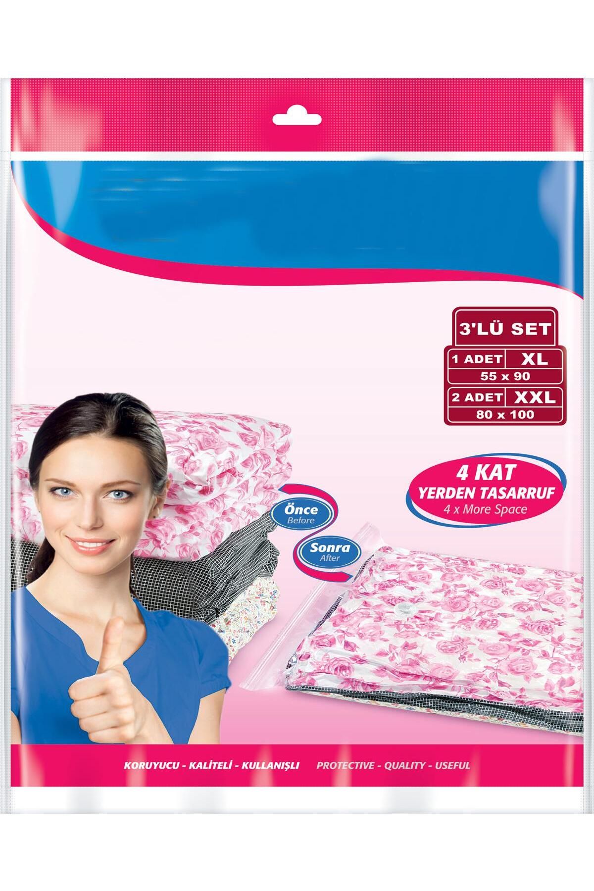 Altabi Vakumlu Hurç 3lü Set 2 Adet 80x100 1 Adet 55x90 CM