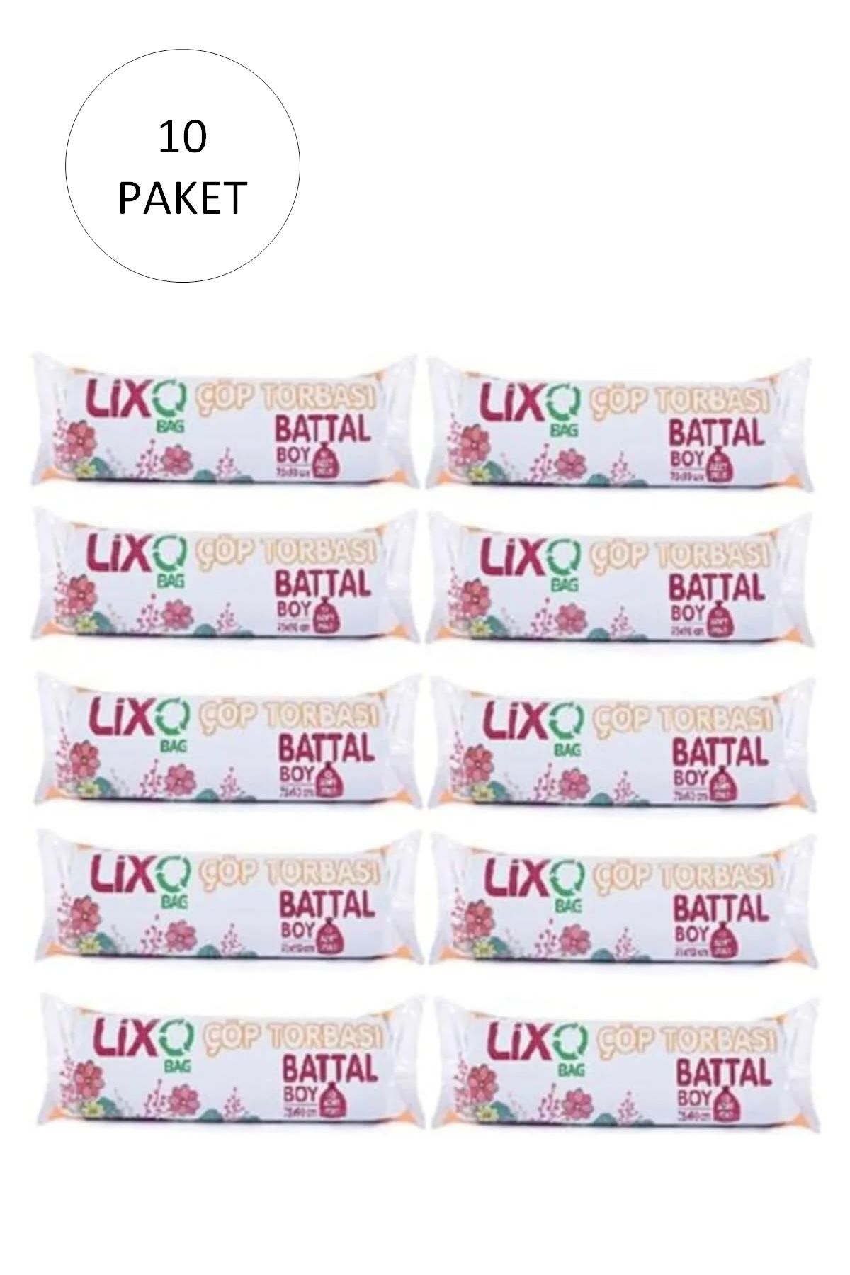 Serero Battal Boy Çöp Torbası 75 x 90 cm 10 Lu Rulo x 10 Paket = 100 Adet (Mavi)