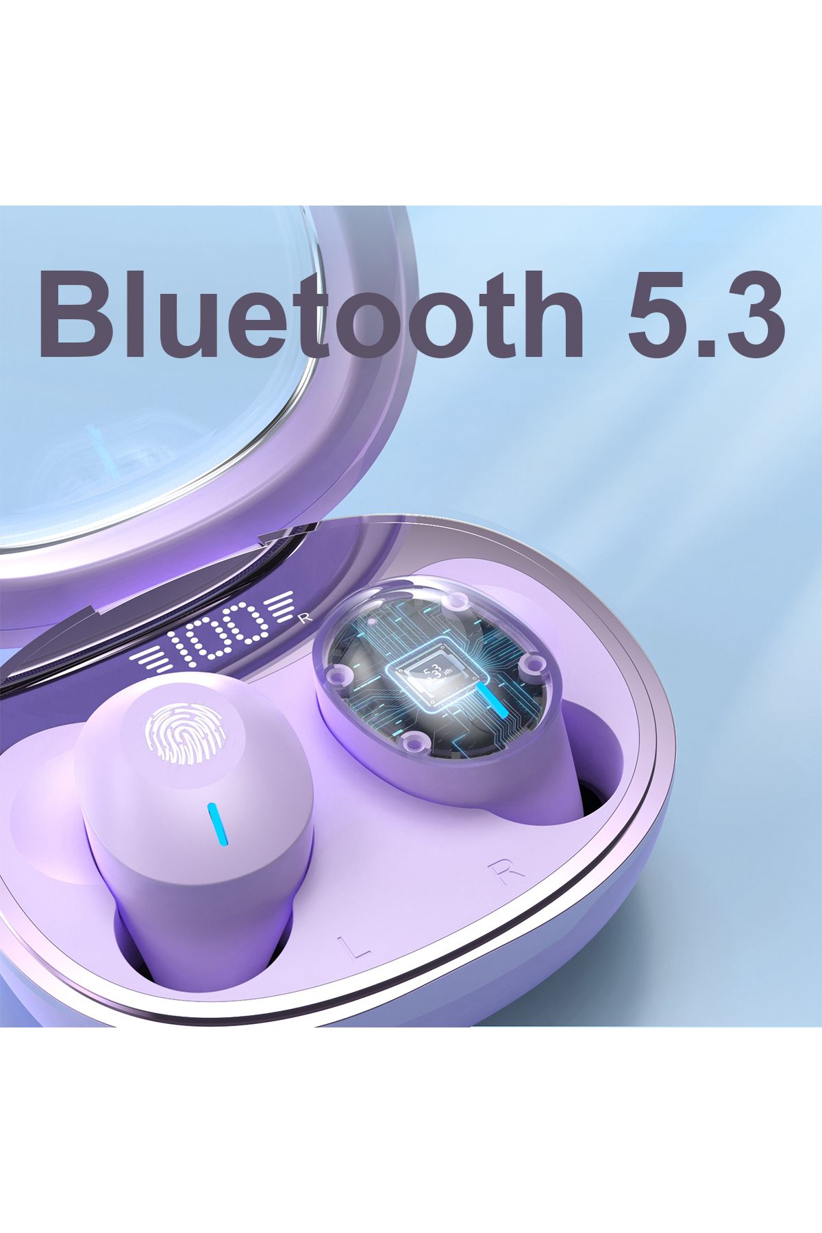 Tinklu-Casti Wireless Bluetooth, Fara Fir, In Ear, Control Touch, Tactil, Bluetooth 5.3, Mov 4