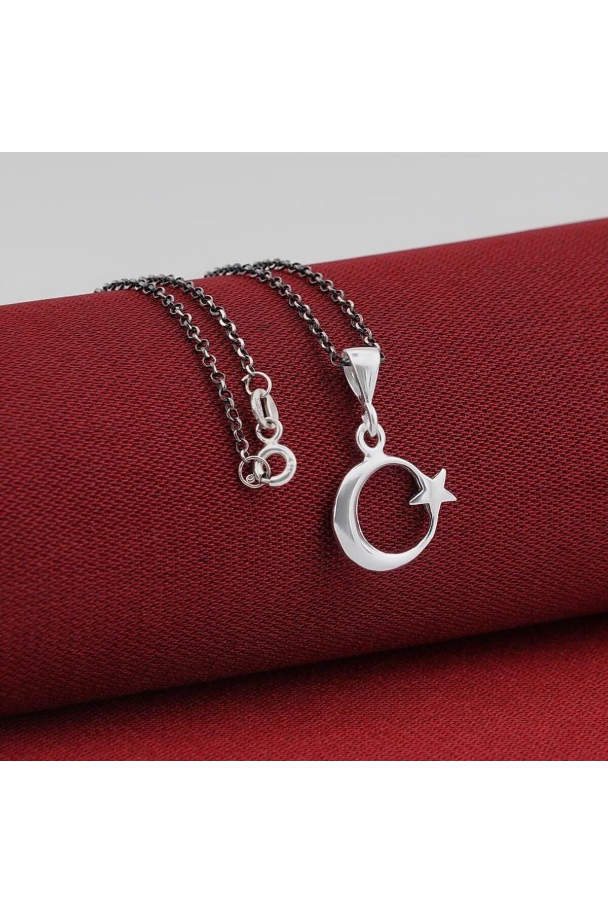 shop Ay Yıldız 925 Ayar Gümüş Erkek Kolye