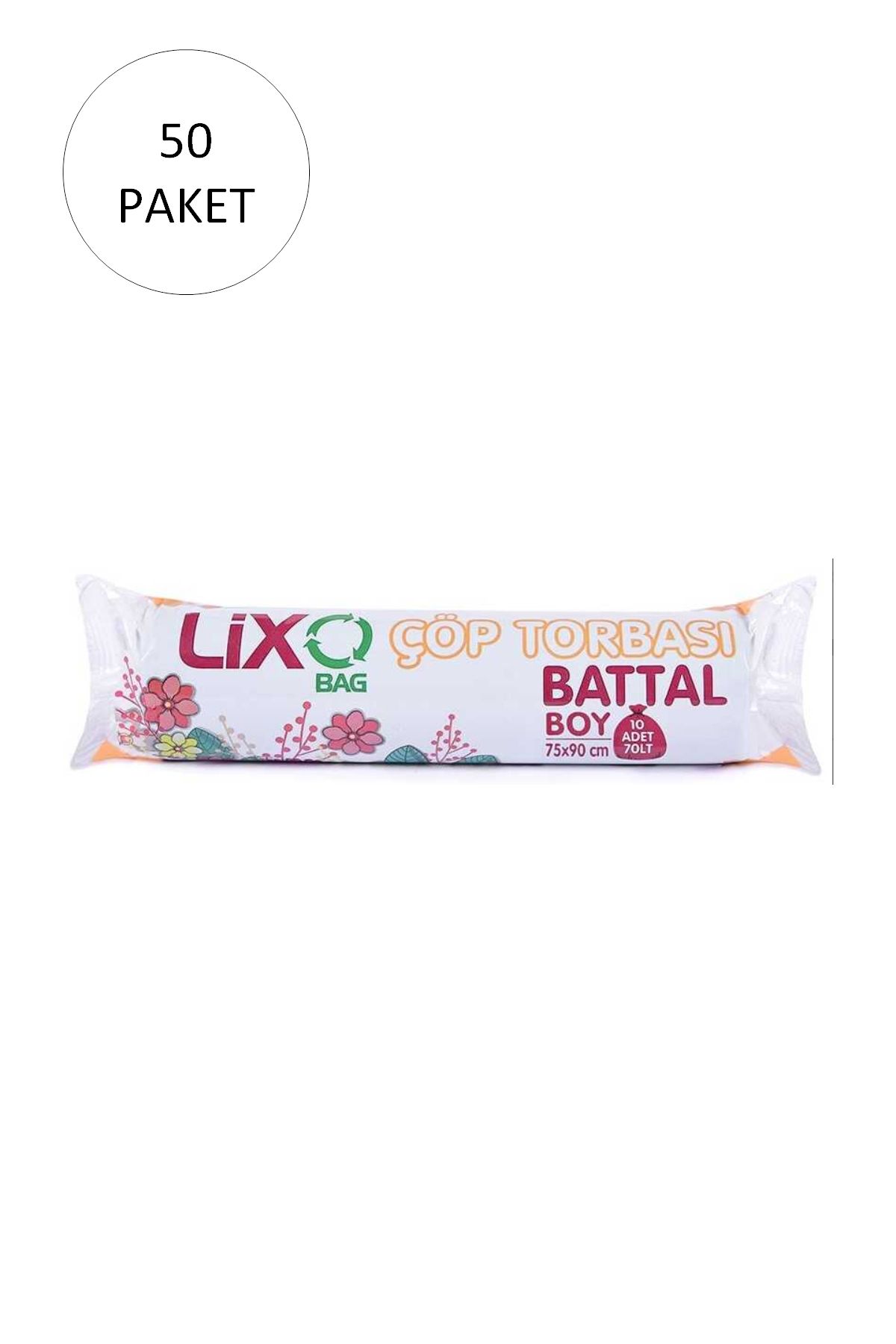 Serero Battal Boy Çöp Torbası 75 x 90 cm 10 Lu Rulo x 50 Paket = 500 Adet (Mavi)