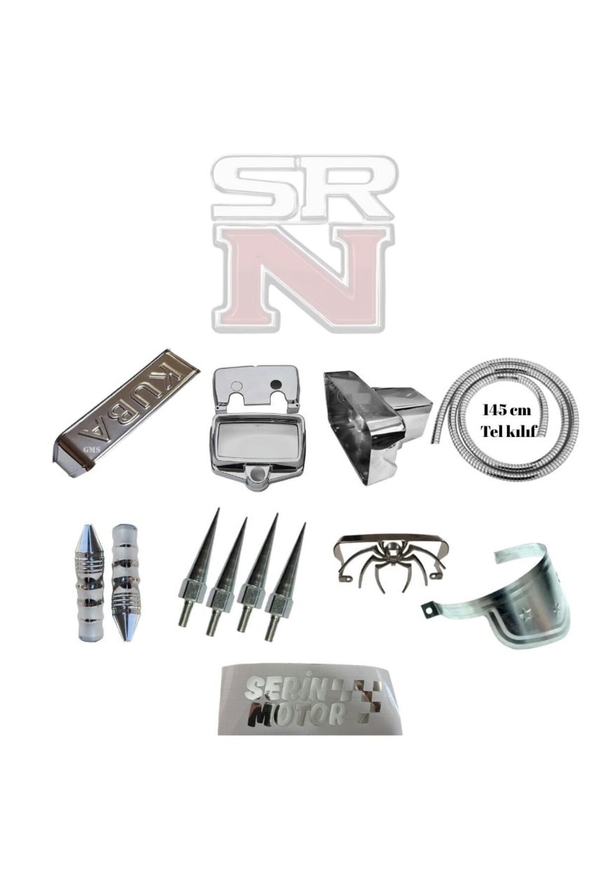 GMS Cg Çita Full Modifiye Nikel Set Far Kaşı+ KM Kabı+Far Tası+Tel Kılıfı+Elcik+Vida+Örümcek+Egzoz Şapka