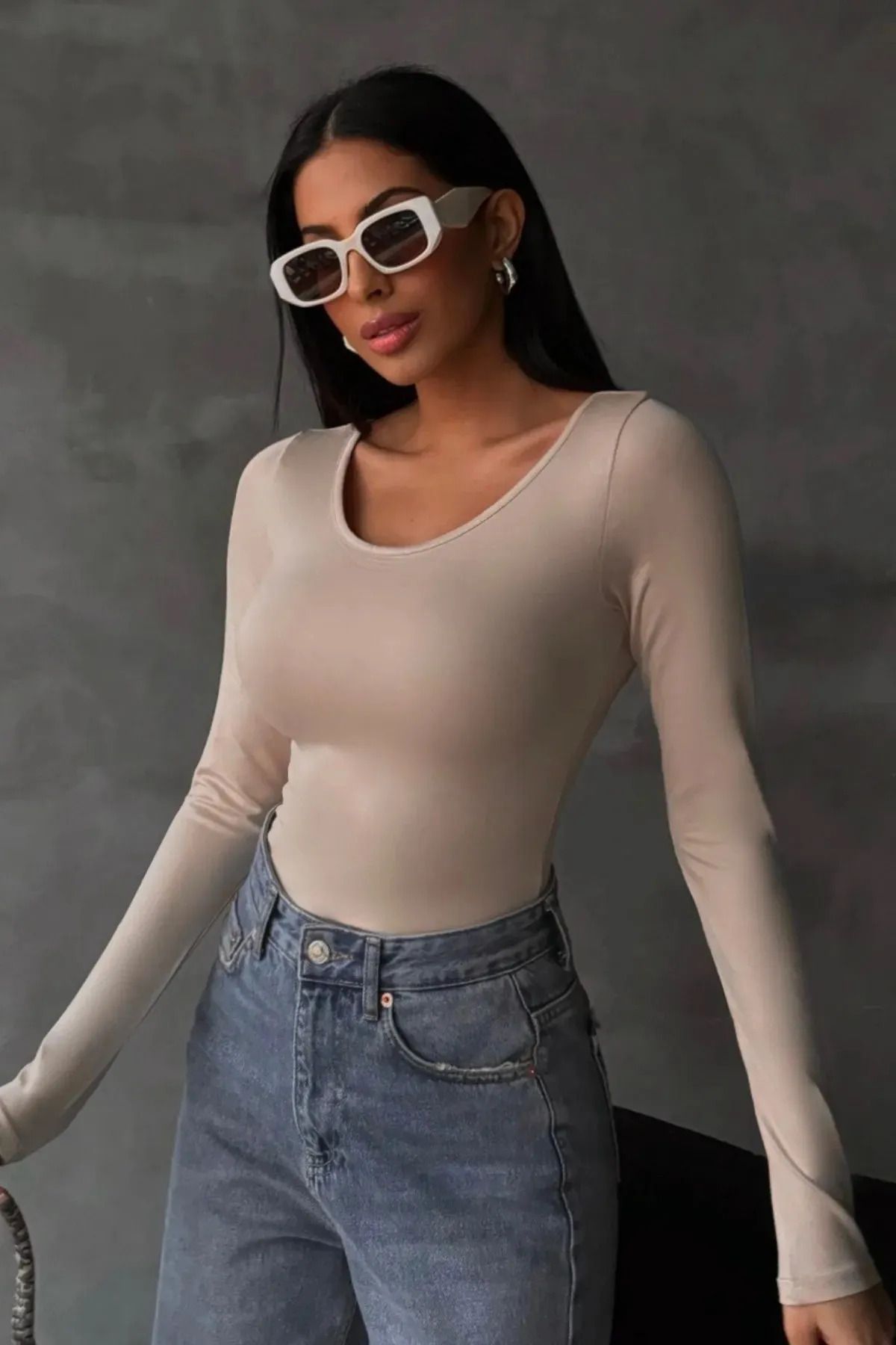 Yefrastore Kadın Krem Prenses Yaka Bluz