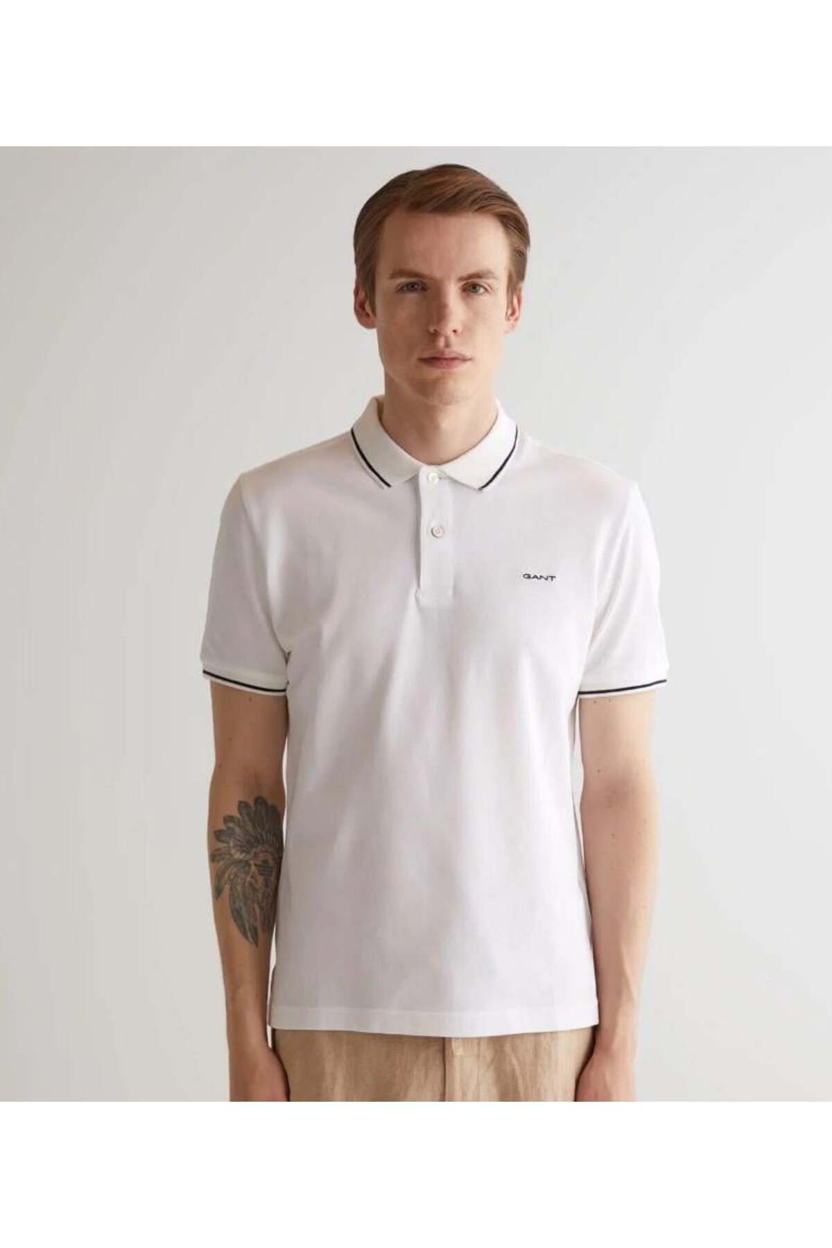 Gant Erkek Beyaz Regular Fit Polo