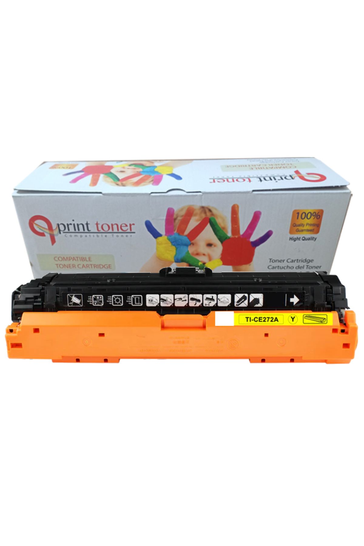 QPRİNT TONER COMPATİBLE TONER QPRİNT TONER HP CE742A SARI MUADİL TONER 650A YL CE272A CE342A CP5220 CP5225 M750 M775