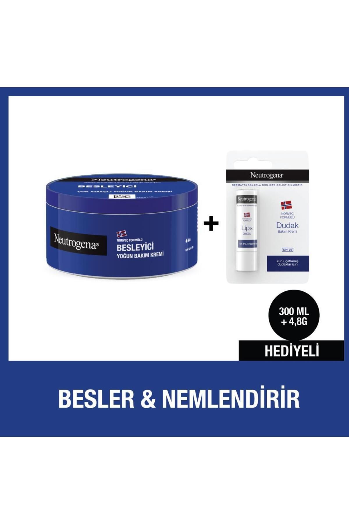 Neutrogena Besleyici Bakım 300 ML Krem + Dudak Kremi Hediye