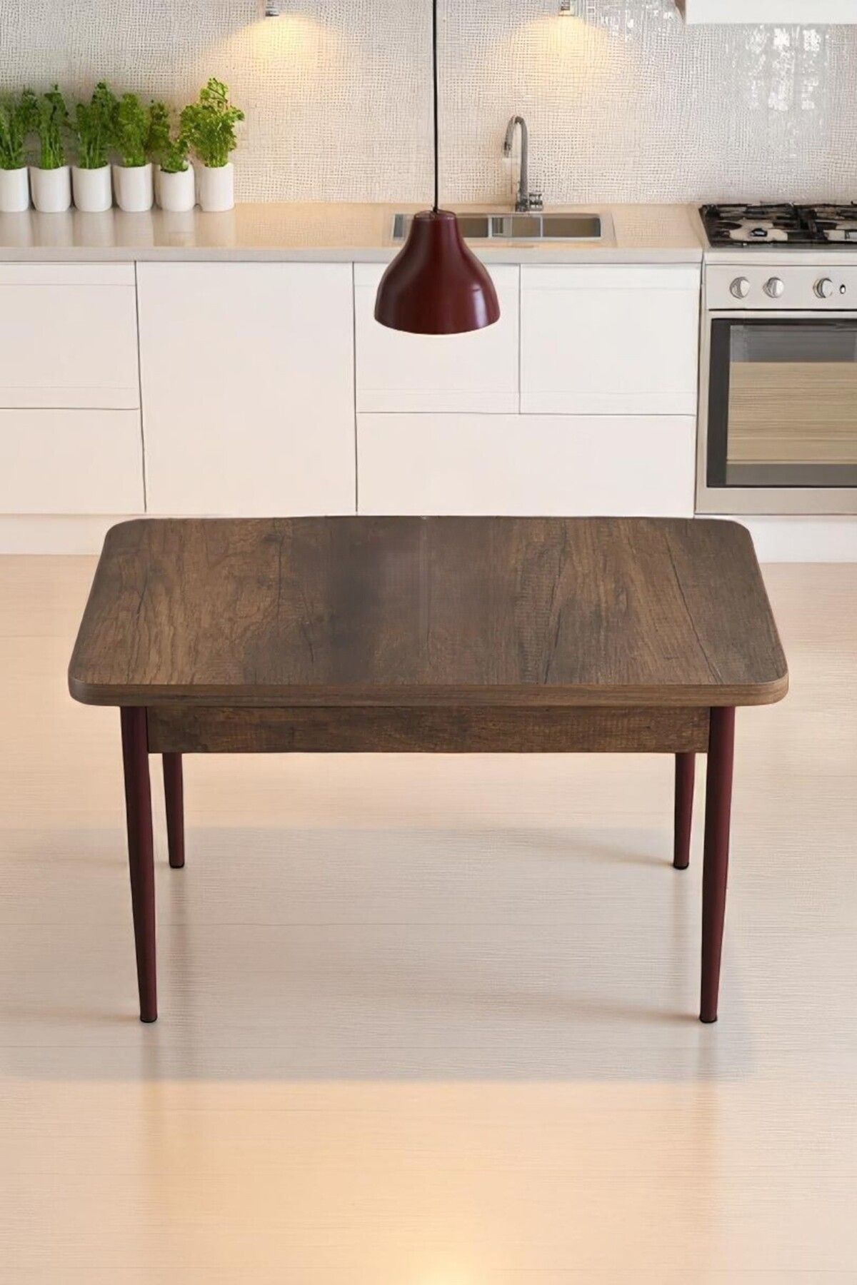 Kaktüs Avm Elena Serisi Beyaz 70 x 110 Mdf Ahşap Ayaklı Kaliteli Sabit Yemek Masası