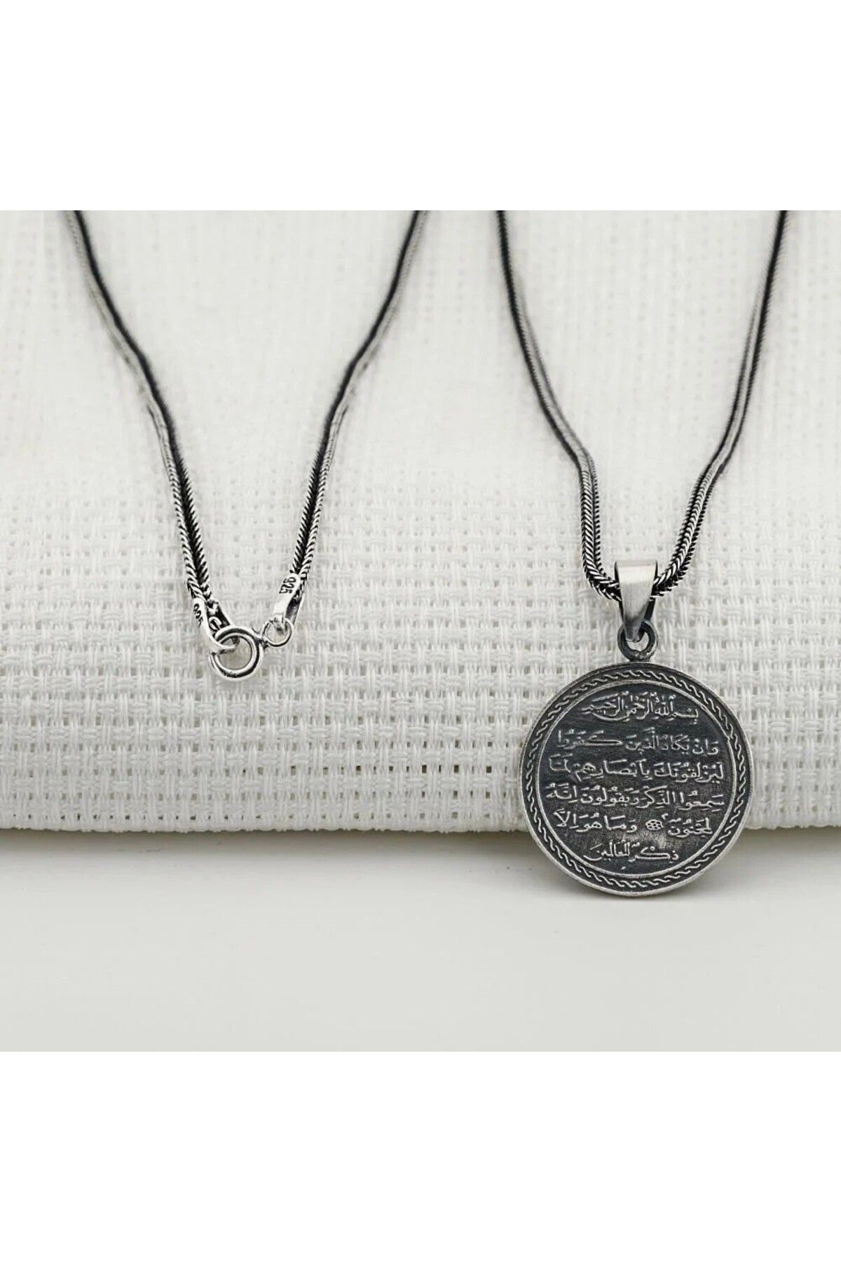 shop Nazar Duası Kitmir 925 Ayar Gümüş Erkek Kolye