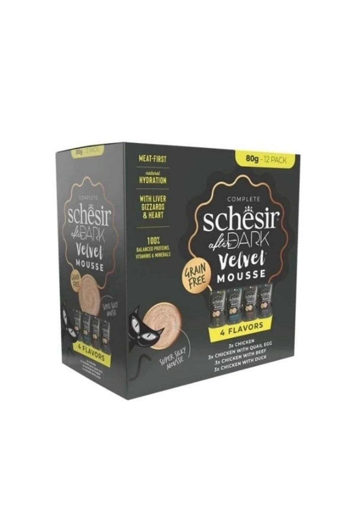 No8 Home Schesir After Dark Velvet Et Suyunda Karışık Lezzetler Pouch Yetişkin Konserve Kedi Maması 12 Adet 8
