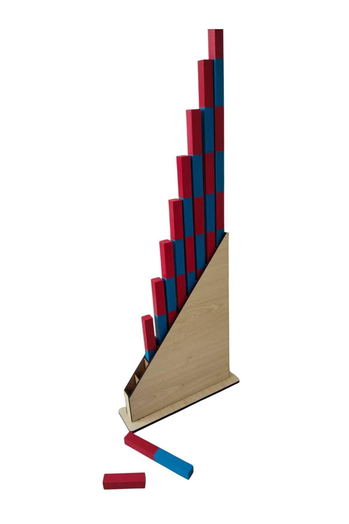 WOODTOY'S ORGANİK OYUNCAK DÜNYASI MONTESSORİ KIRMIZI MAVİ ÇUBUKLAR