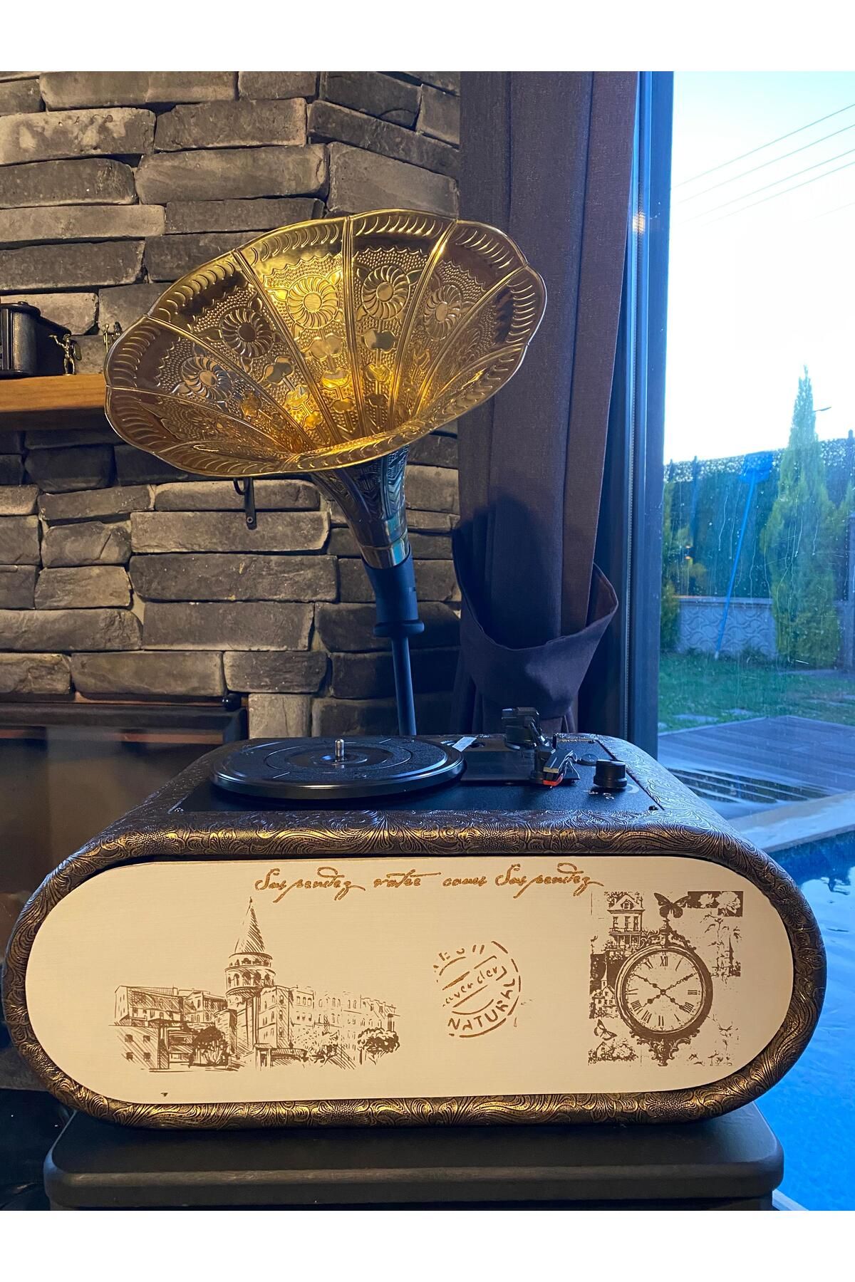 decolab Ahşap Gramofon – Tüm Plak Formatlarını Çalan & Bluetooth Özellikli | Şık ve Vintage Tasarım