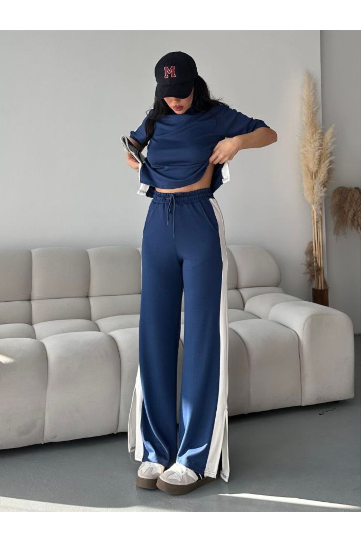 estilowear yanı şeritli Spor eşofman takımı Model 2014001
