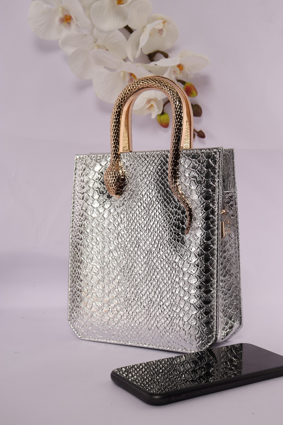 weem bag Elysara EB0143 | ANAKONDA DİKKAT ÇEKİCİ YILAN SAP PORTFÖY ÇANTA görsel 3