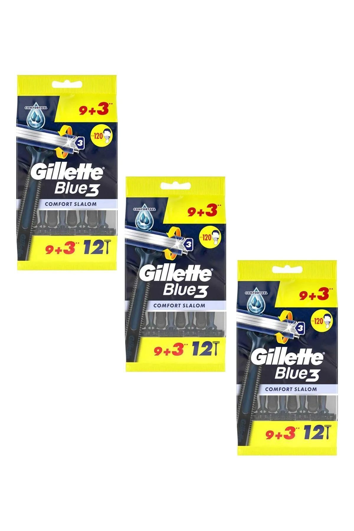 Gillette Blue3 Comfort Slalom Tıraş Bıçağı 9+3 X 3 Paket