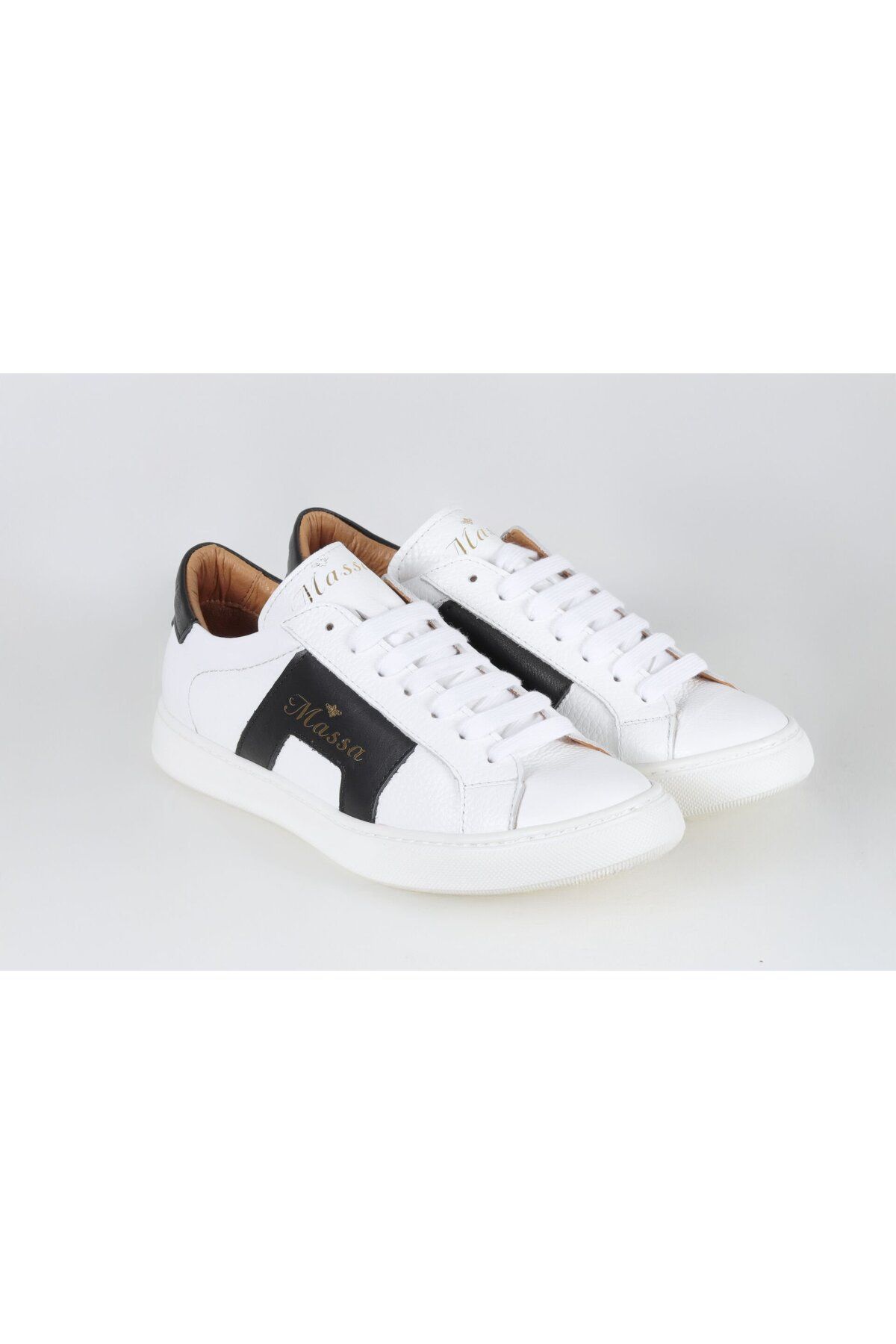 Massa Hakiki Deri Beyaz Sneakers-39 - Beyaz-00